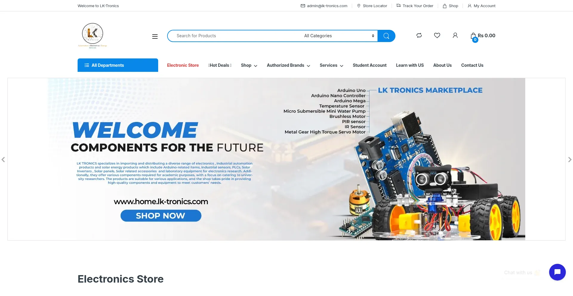 Website screenshot of Lk-tronics.com