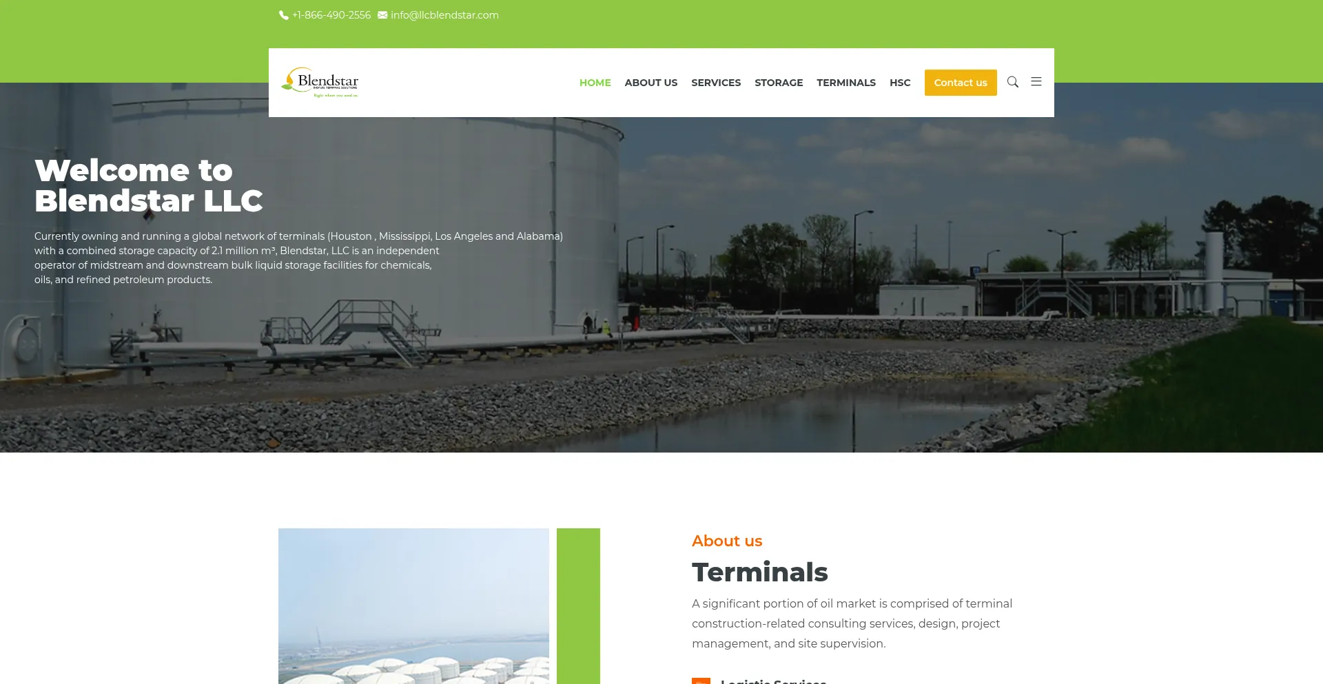 Website screenshot of Llcblendstar.com