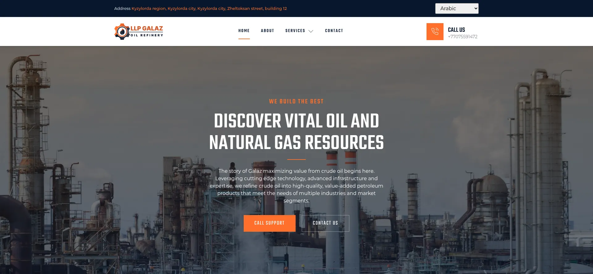 Website screenshot of Llpgalaz.kz