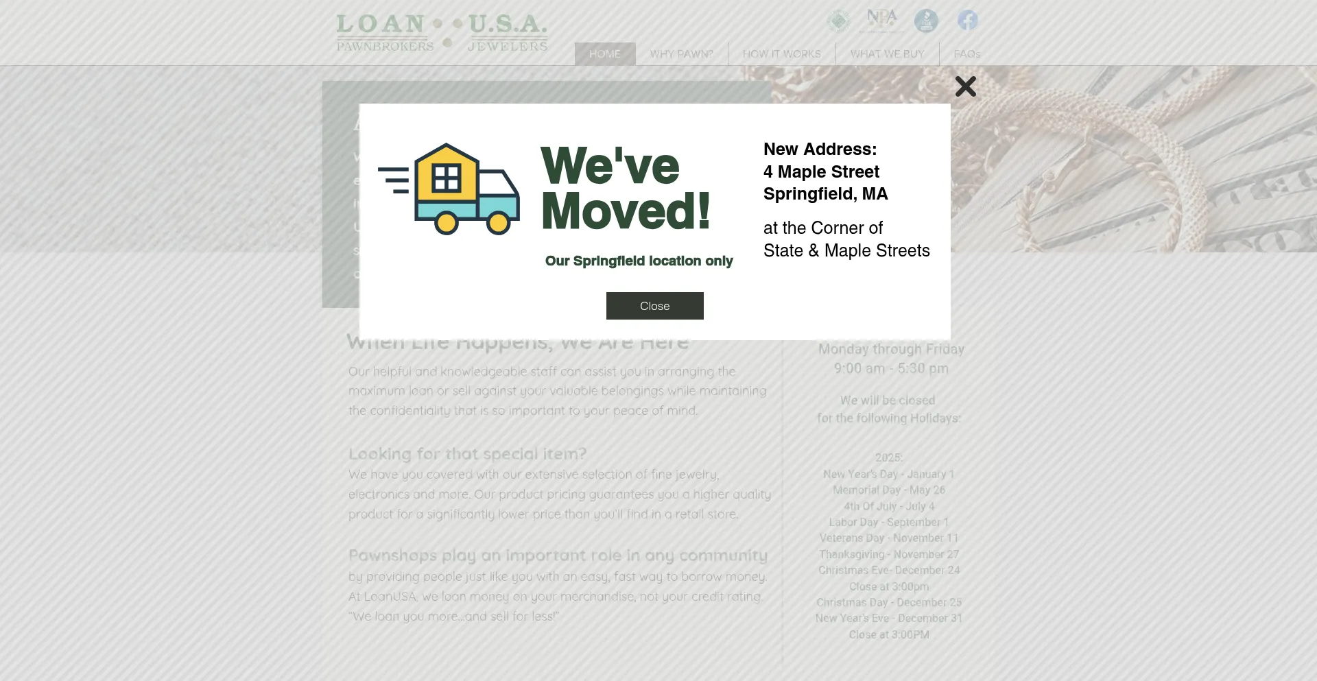 Website screenshot of Loanusa.com