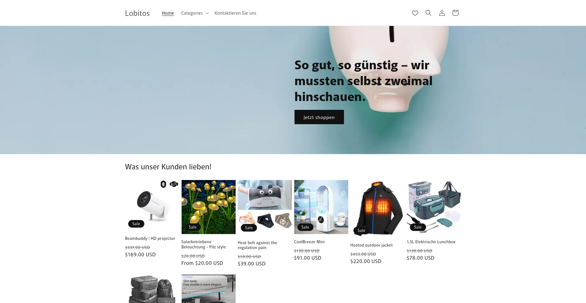 Website screenshot of Lobitos.ch