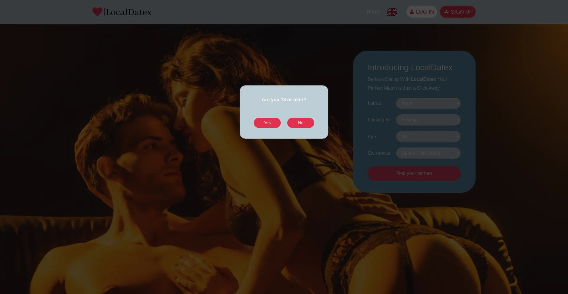 Website screenshot of Localdatex.com