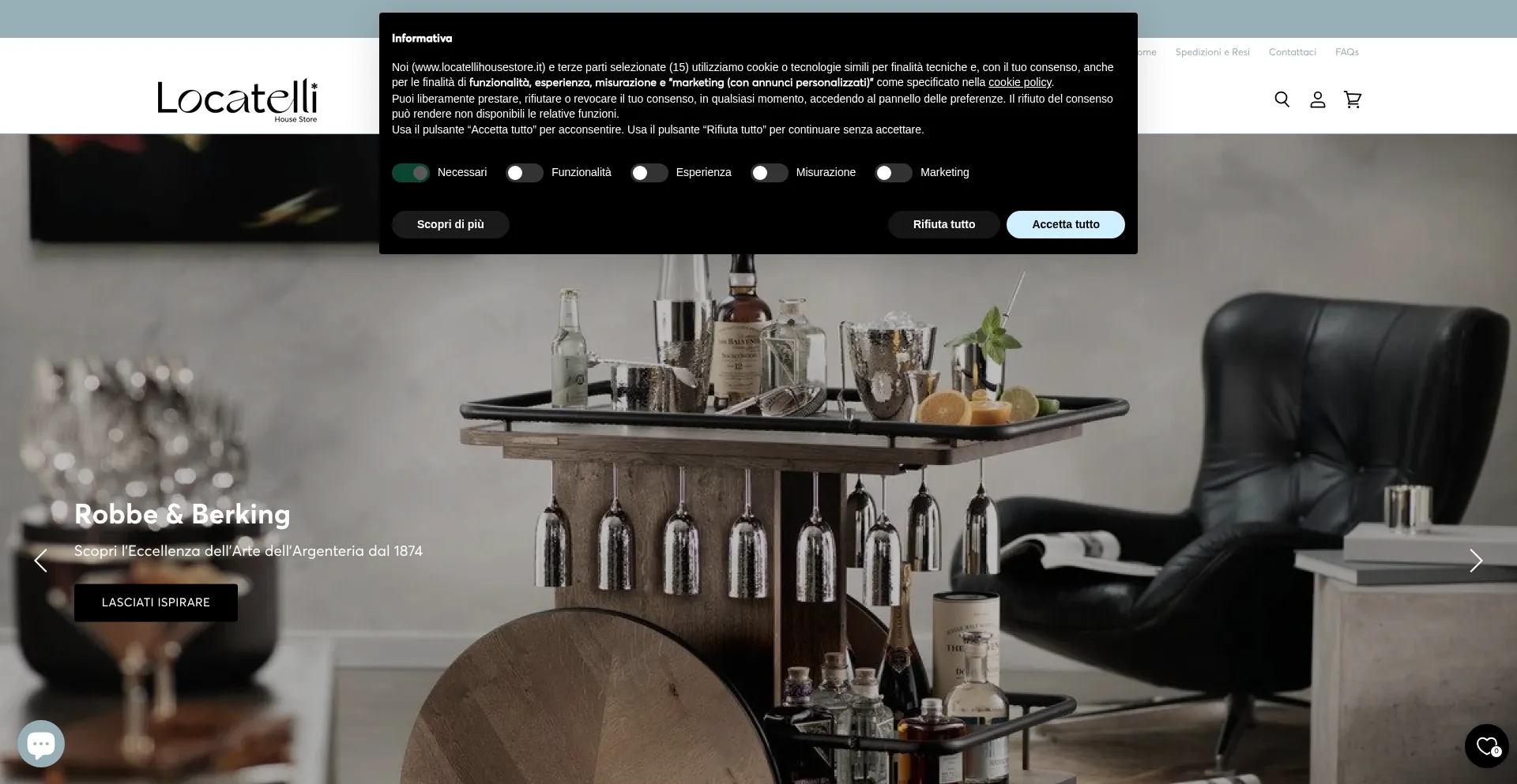 Website screenshot of Locatellihousestore.it