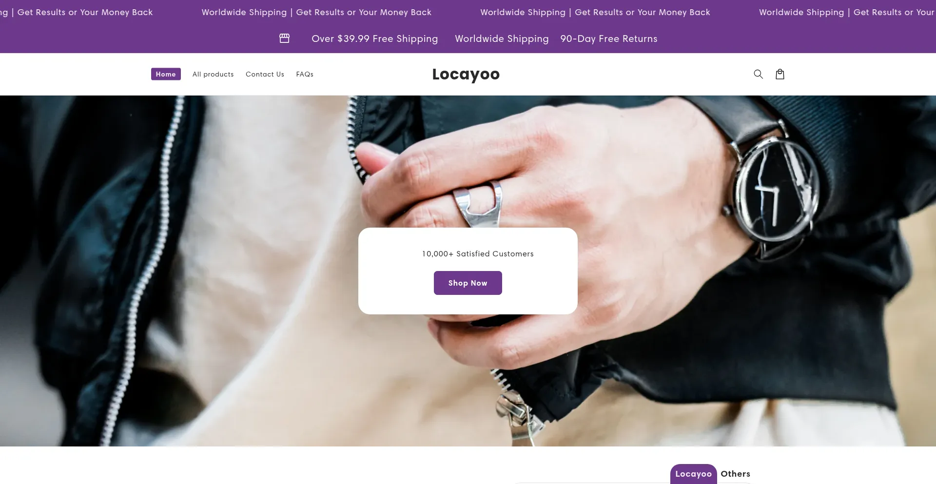 Website screenshot of Locayoo.com