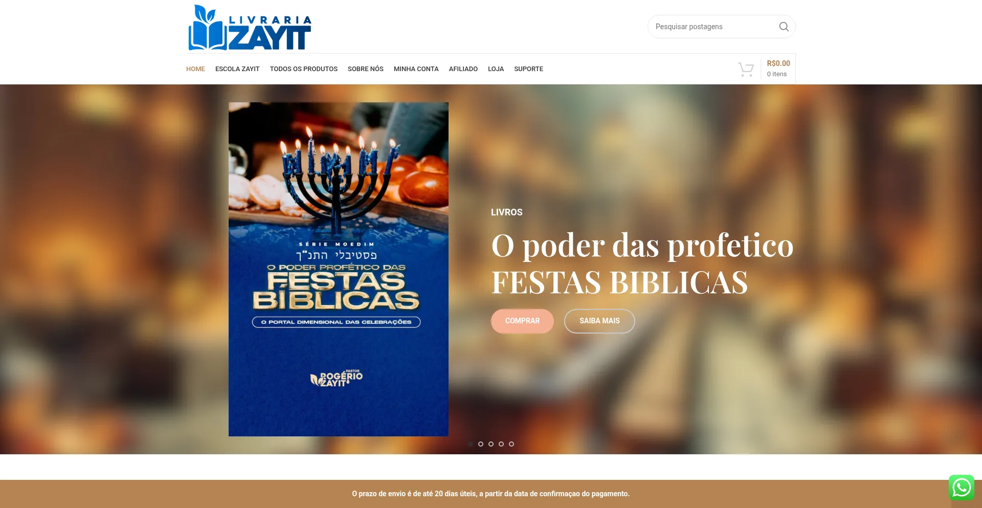 Website screenshot of Lojazayit.com.br