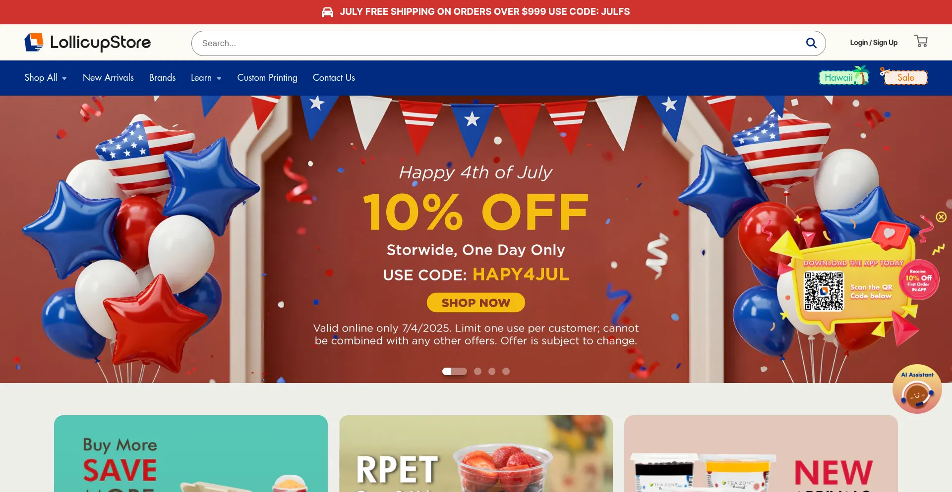 Website screenshot of Lollicupstore.com
