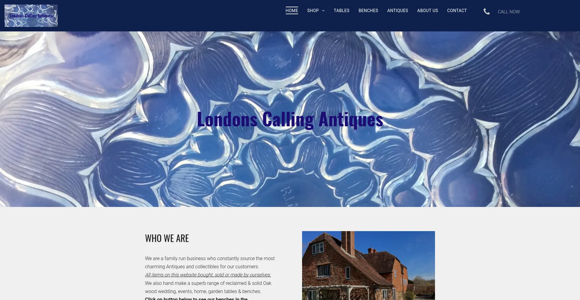 Website screenshot of Londonscallingantiques.com