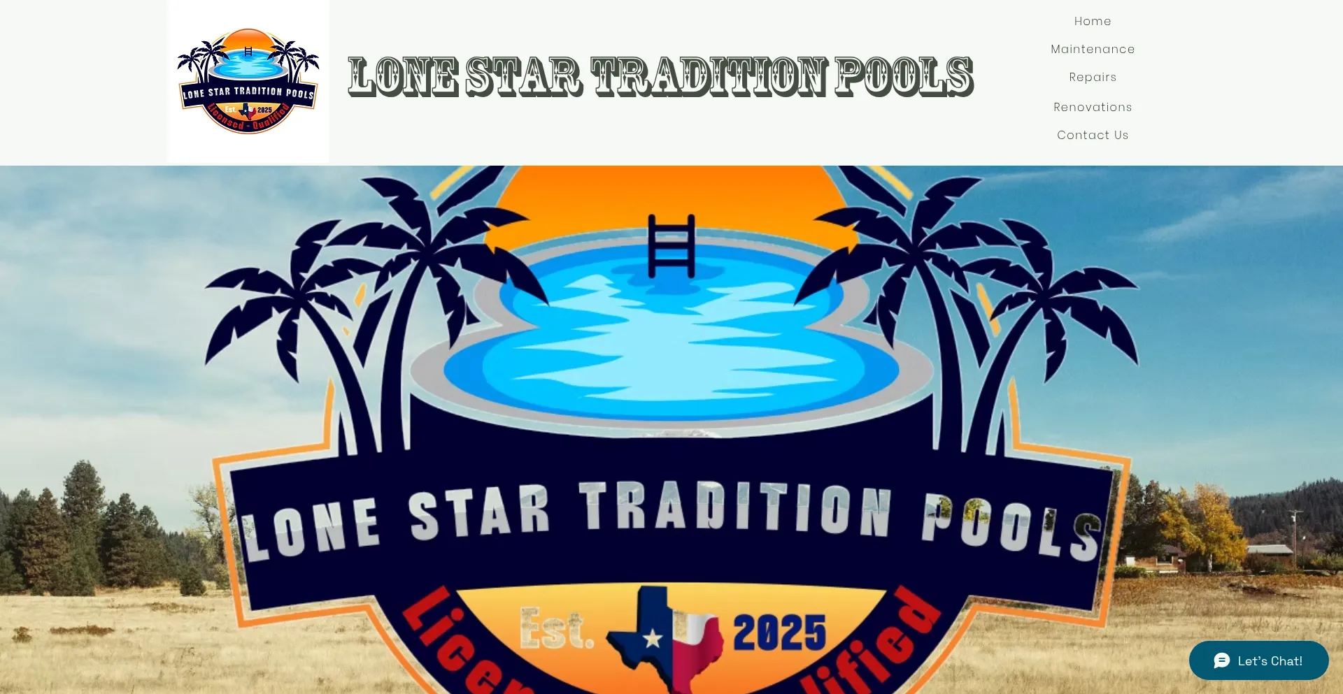 Website screenshot of Lonestar-traditionpools.com