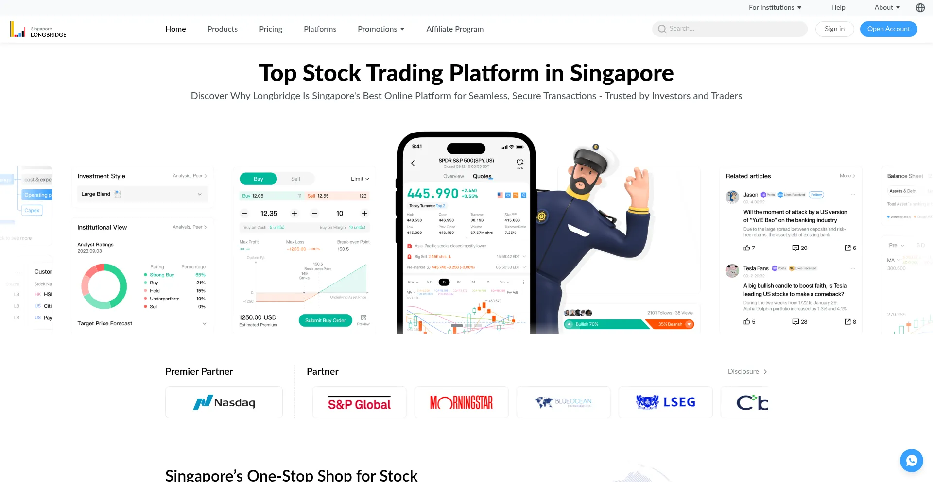Website screenshot of Longbridge.com