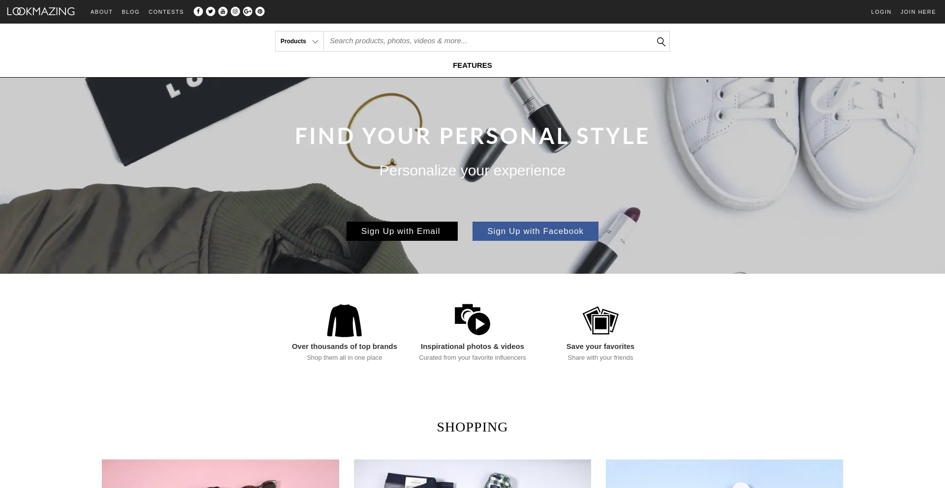 Website screenshot of Lookmazing.com