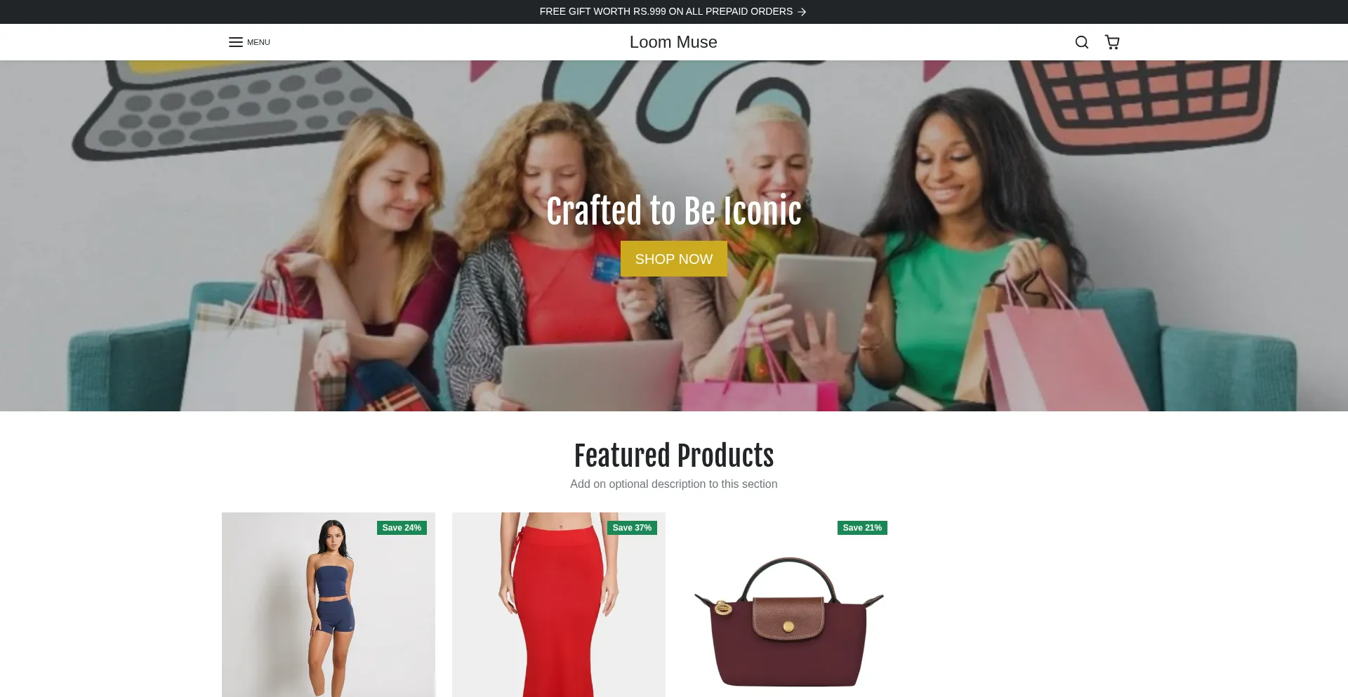 Website screenshot of Loommuse.com