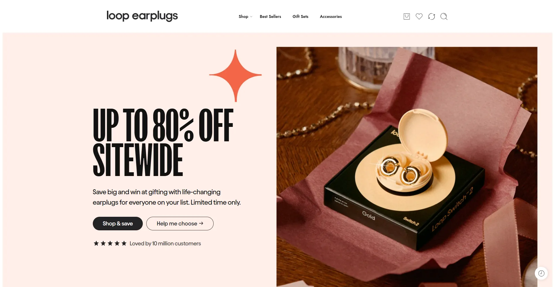 Website screenshot of Loopearplugshq.com