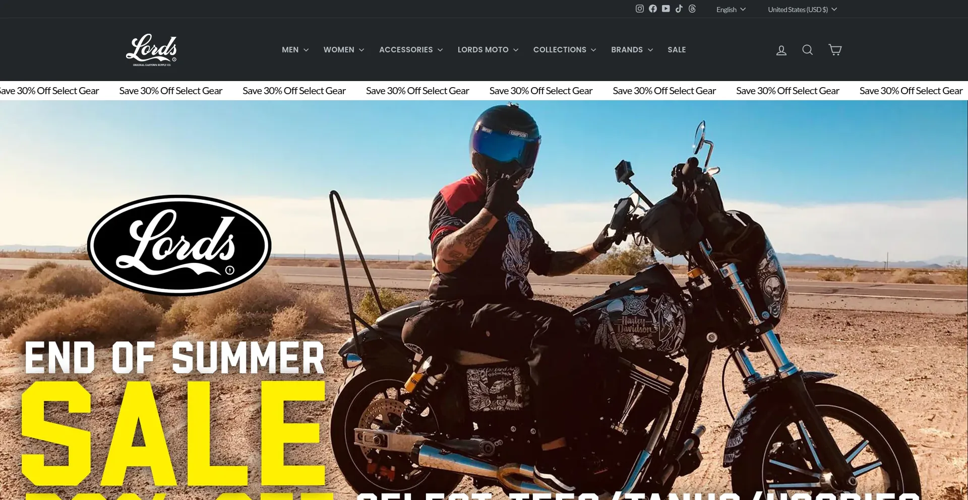 Website screenshot of Lordsofgastown.com