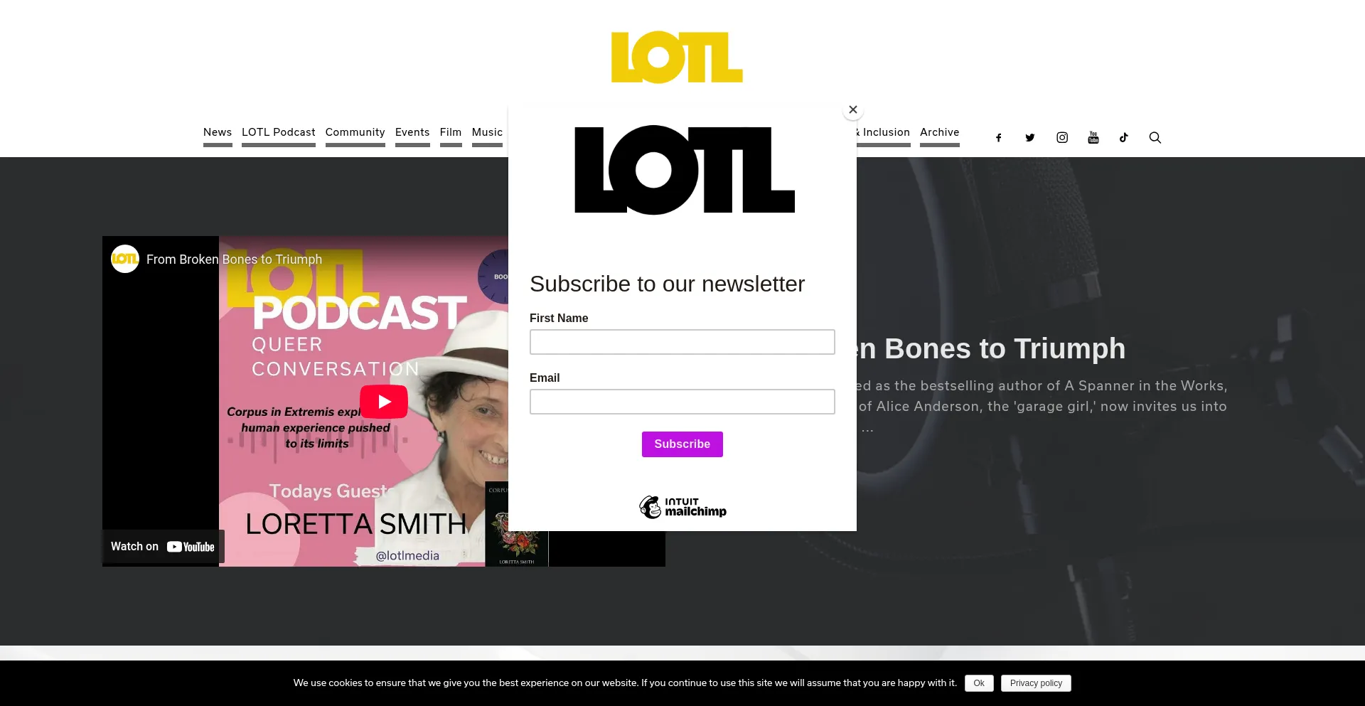Website screenshot of Lotl.com