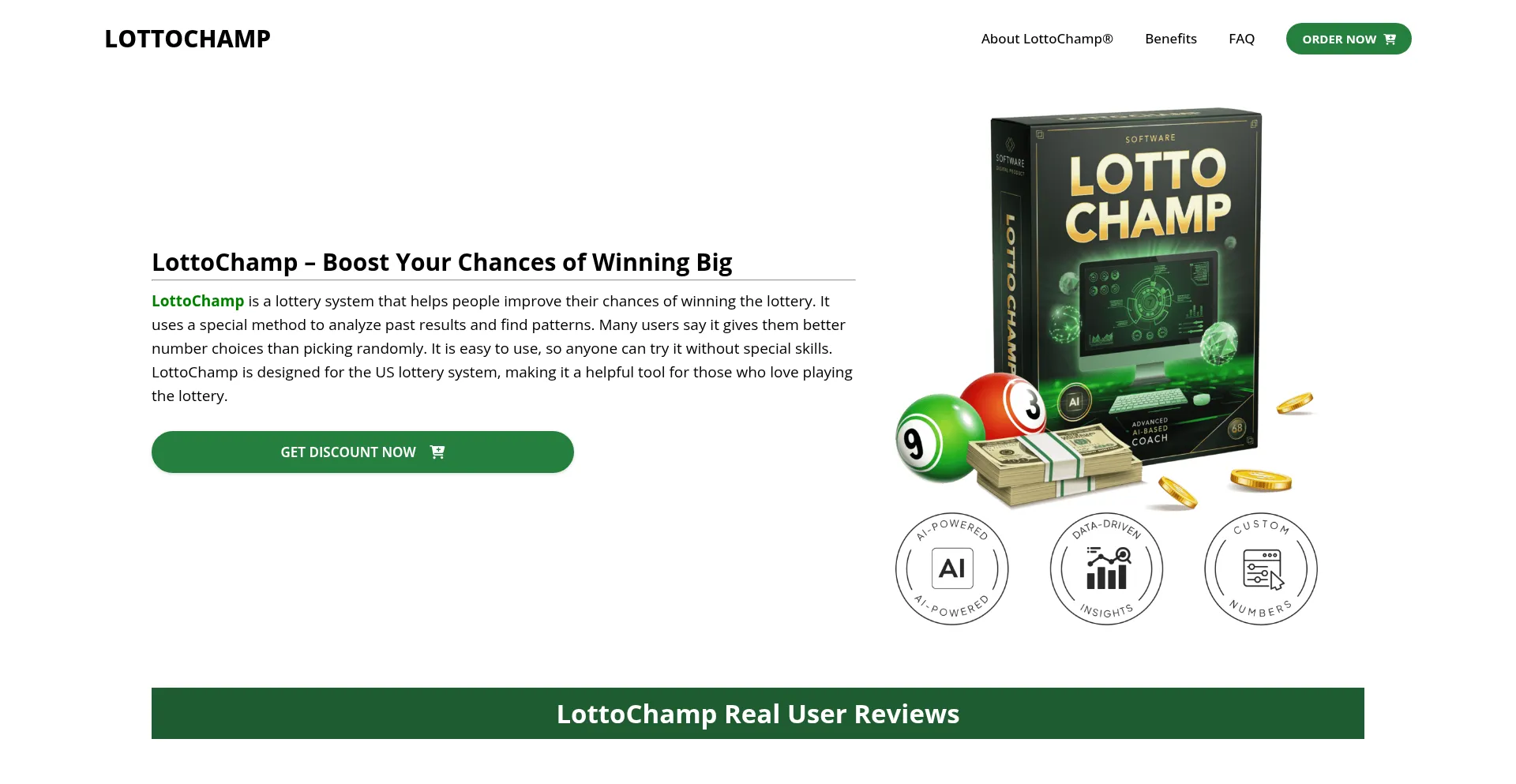 Website screenshot of Lotto--champ.us