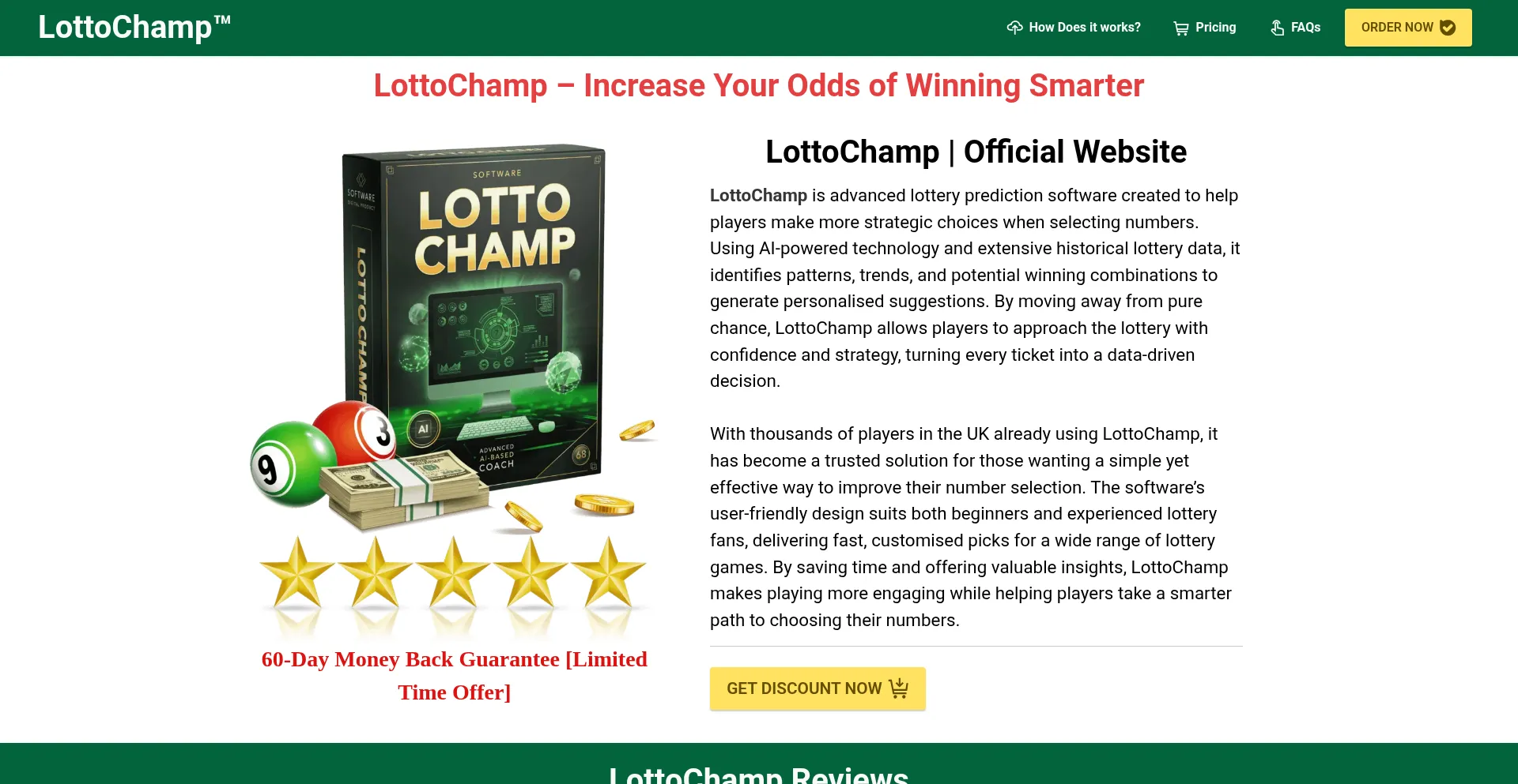 Website screenshot of Lotto-champ.uk