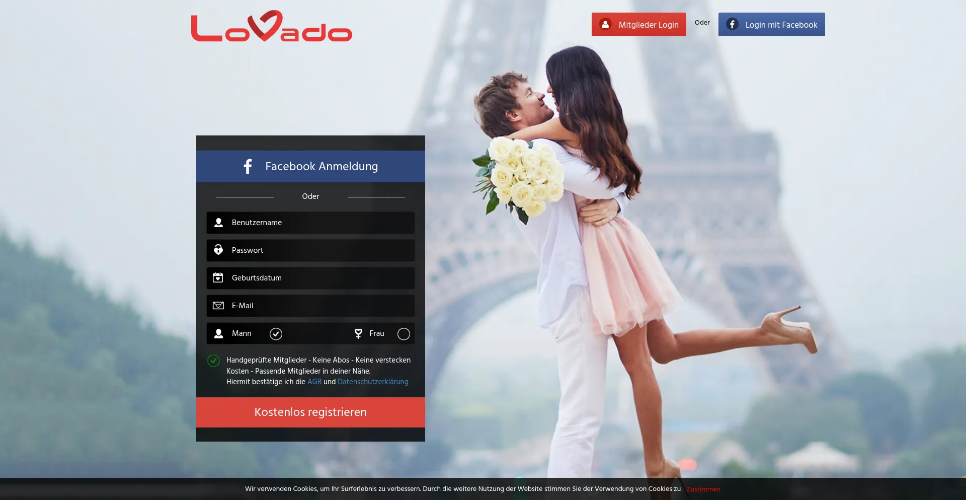 Website screenshot of Lovado.net