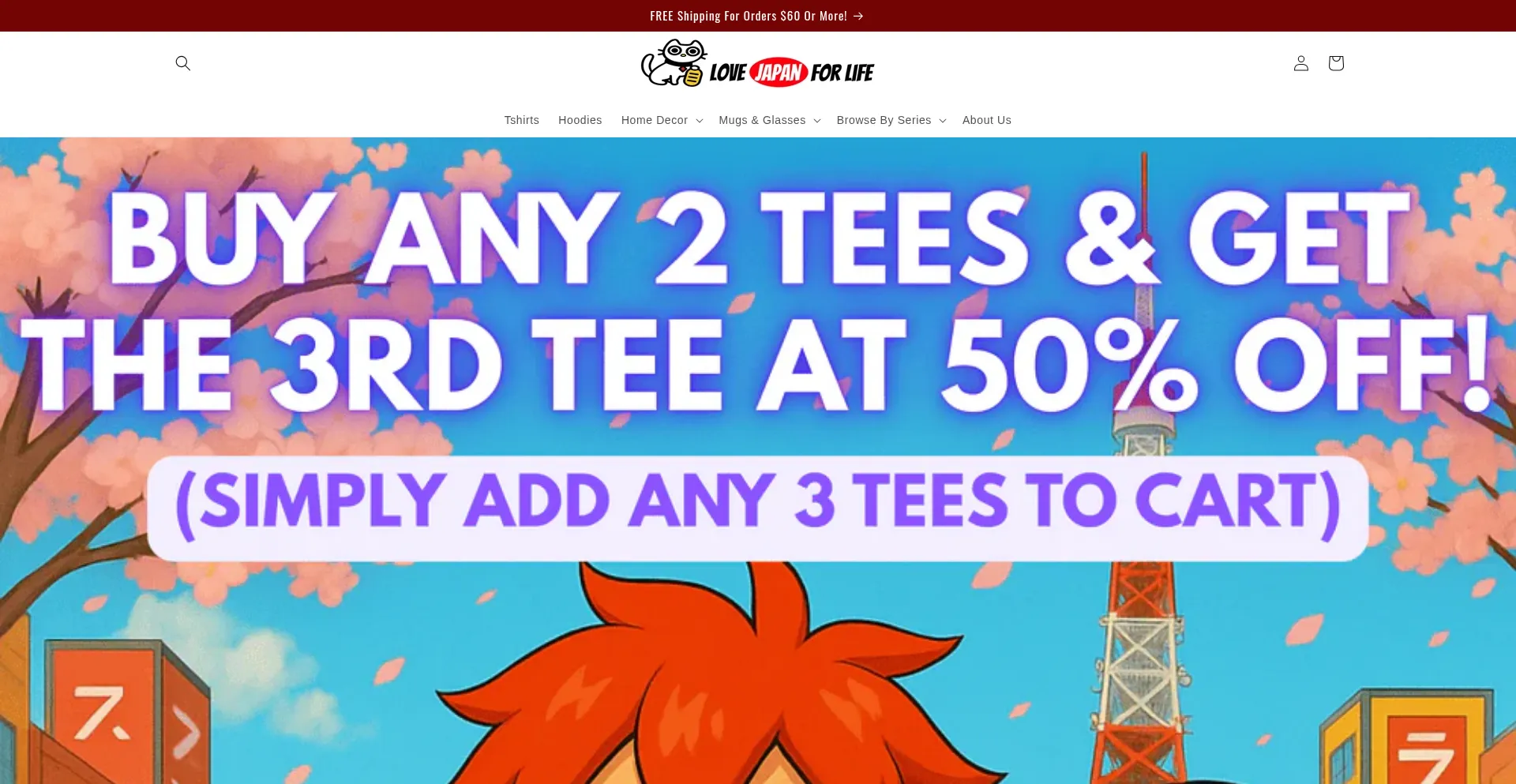 Website screenshot of Lovejapanforlife.com