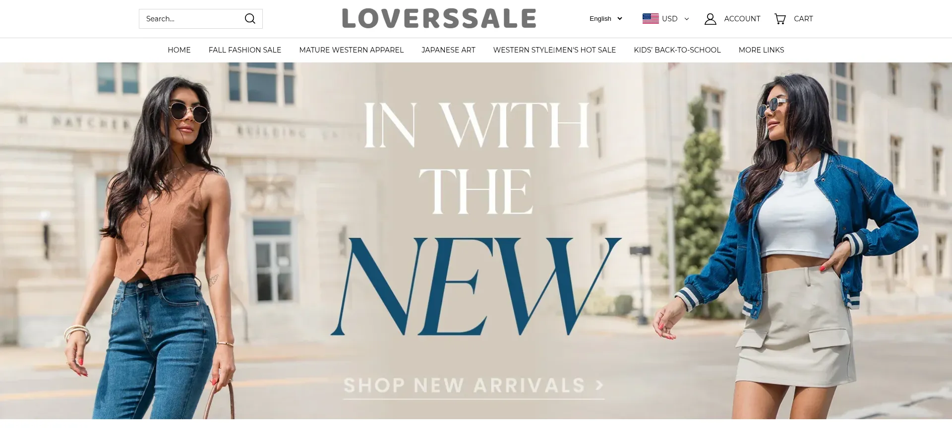 Website screenshot of Loverssale.com