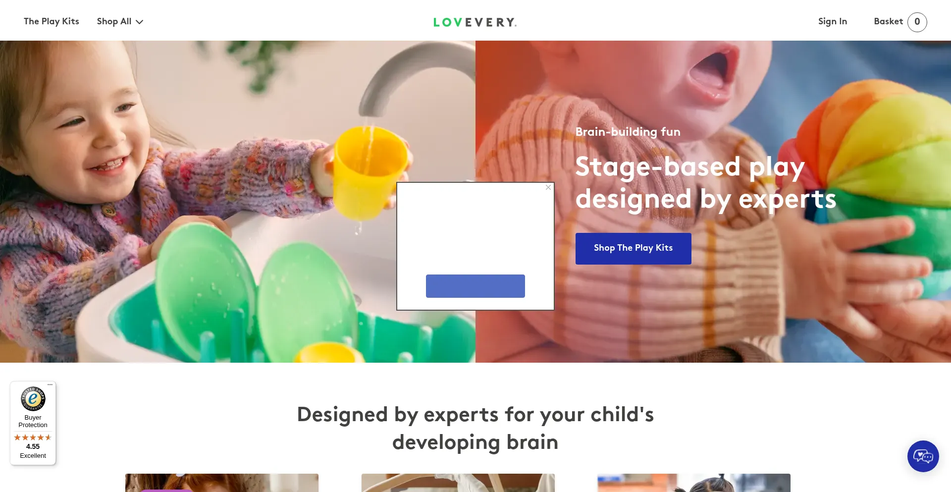 Website screenshot of Lovevery.eu