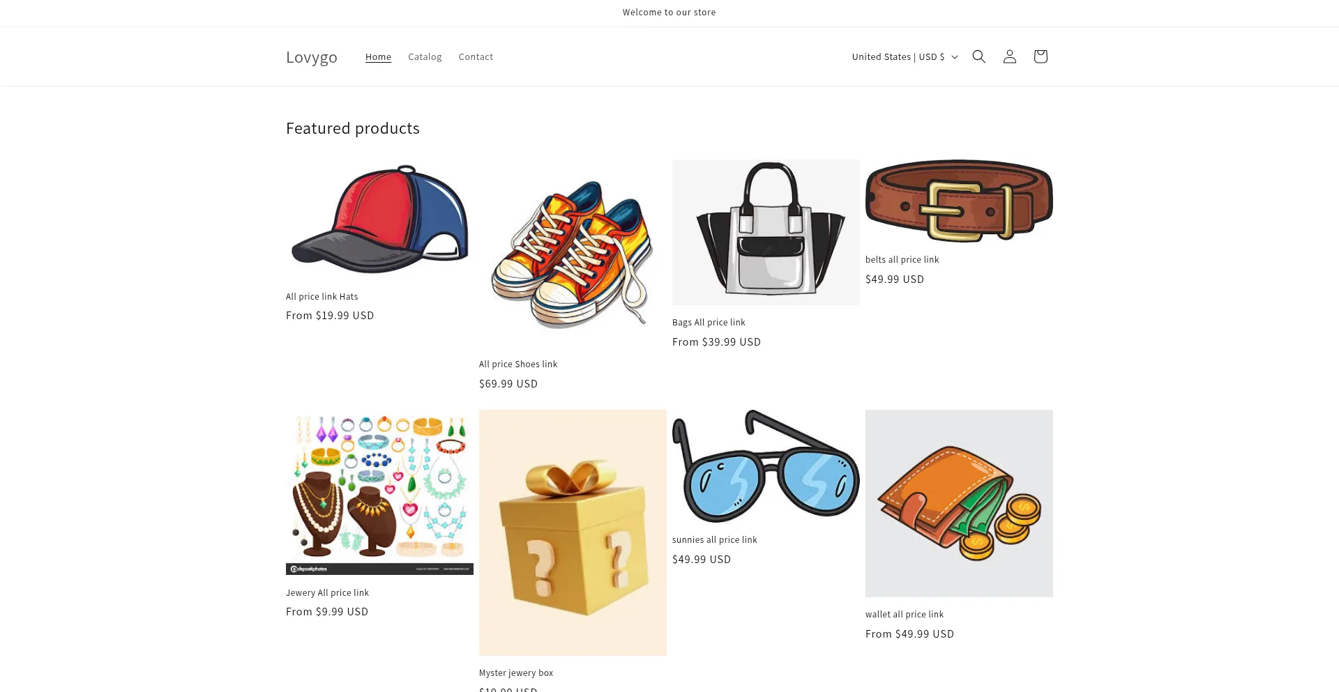 Website screenshot of Lovygo.com