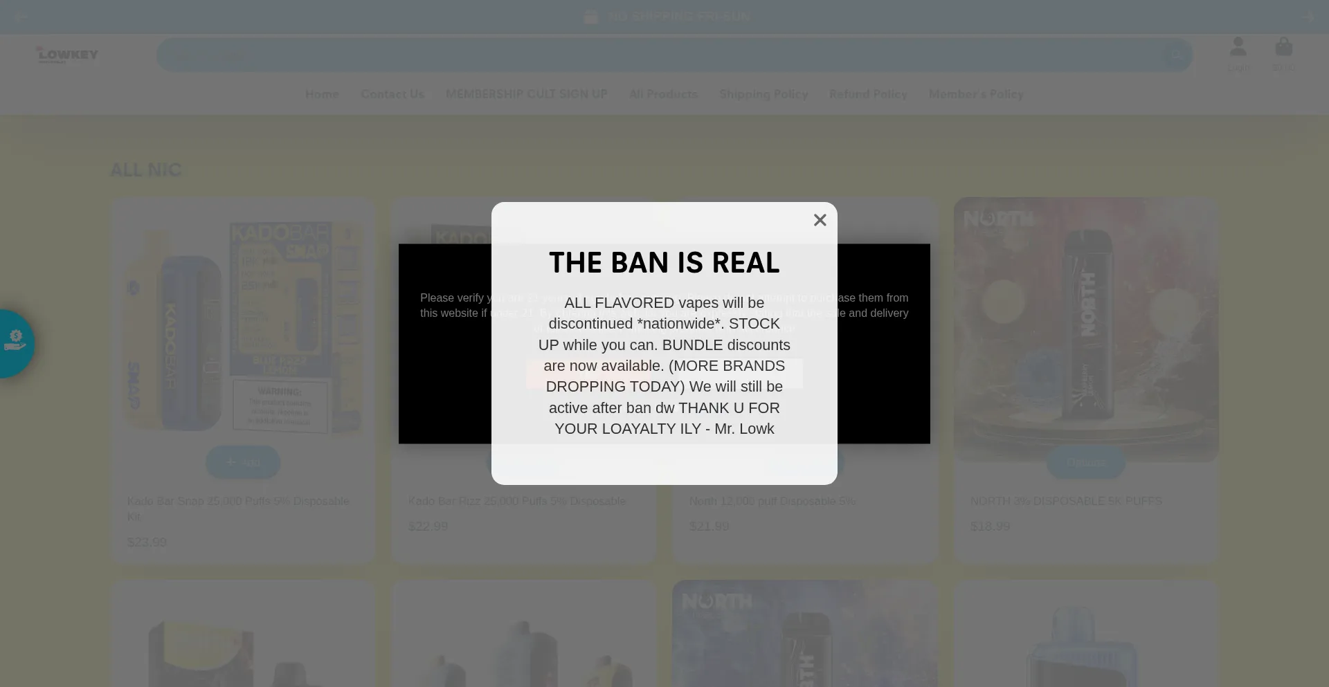 Website screenshot of Lowkeydis.com