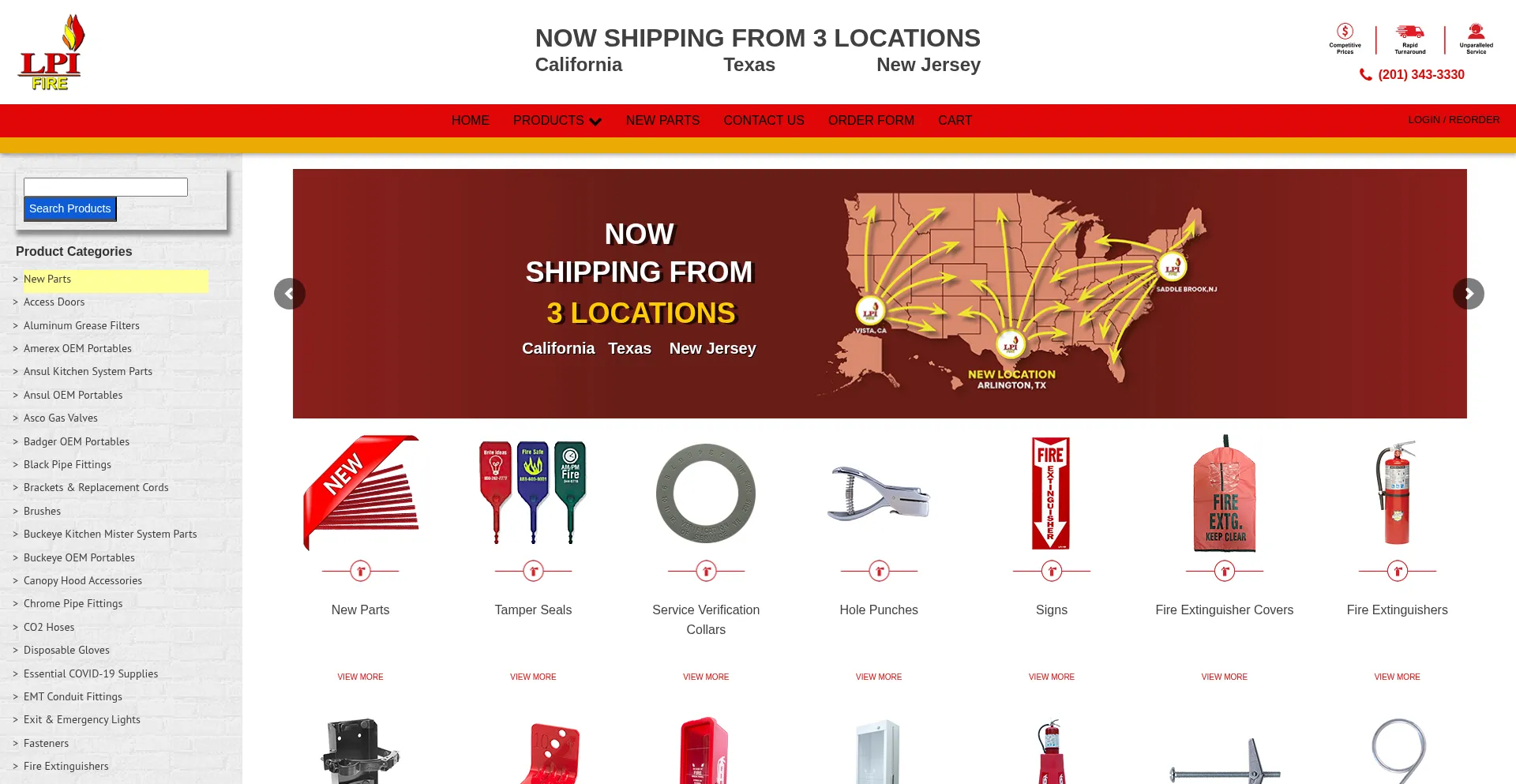 Website screenshot of Lpifire.com