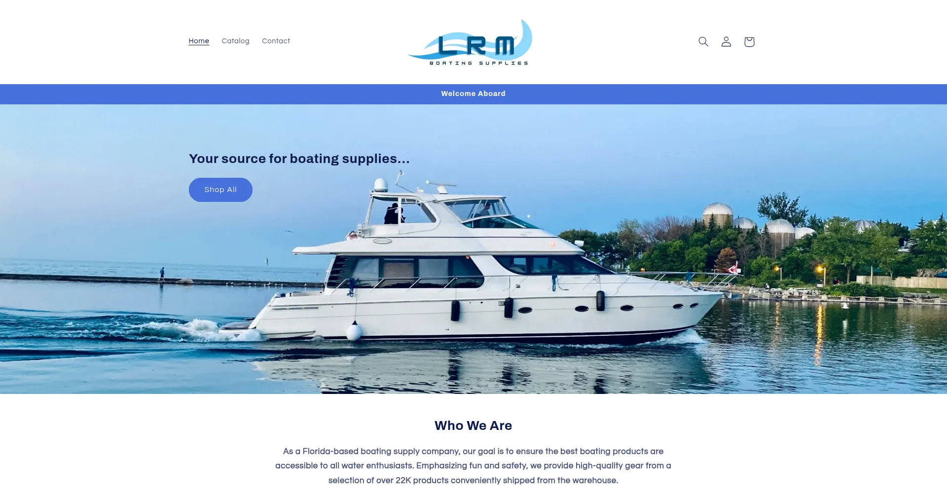 Website screenshot of Lrmboatingsupplies.com