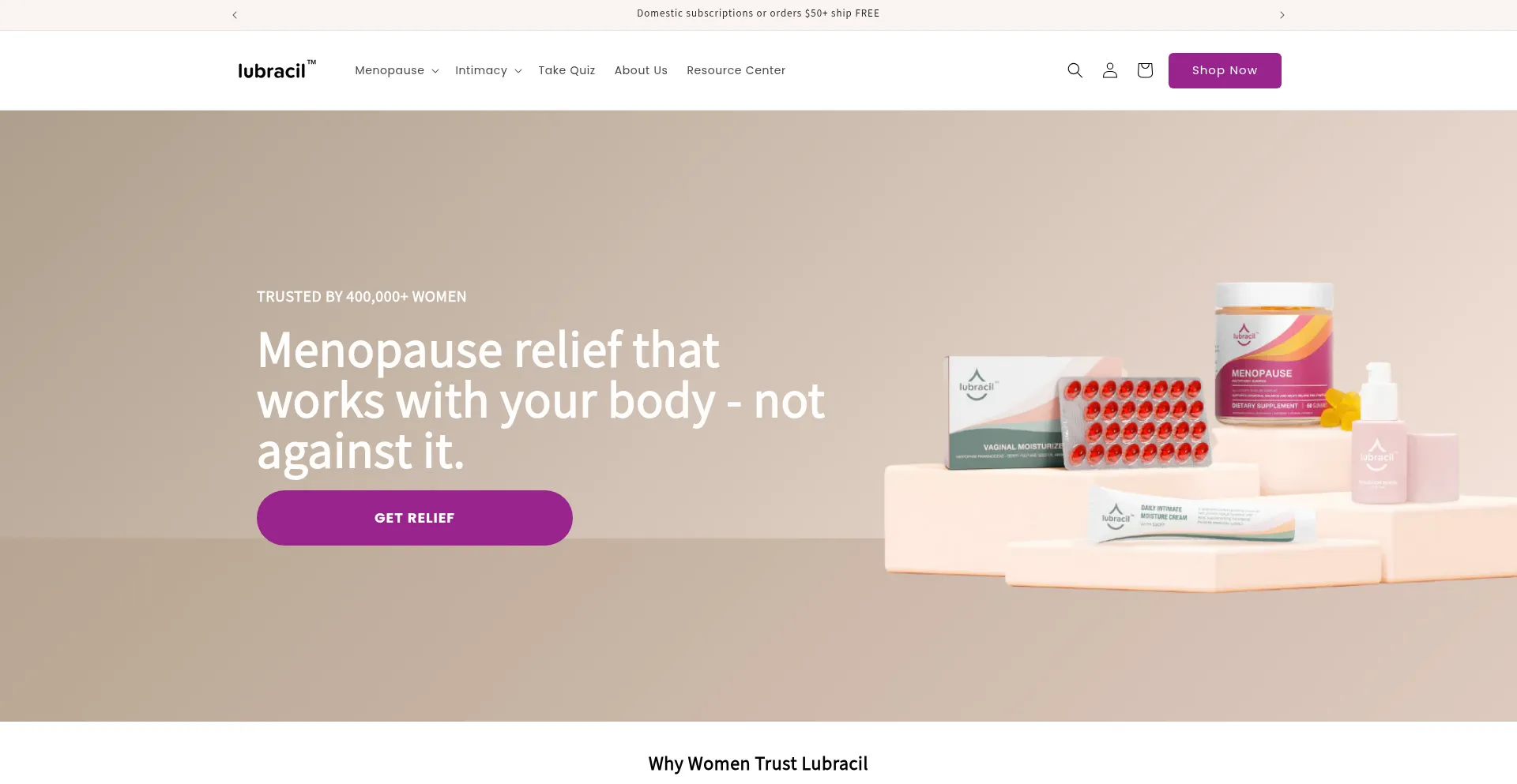 Website screenshot of Lubracil.com