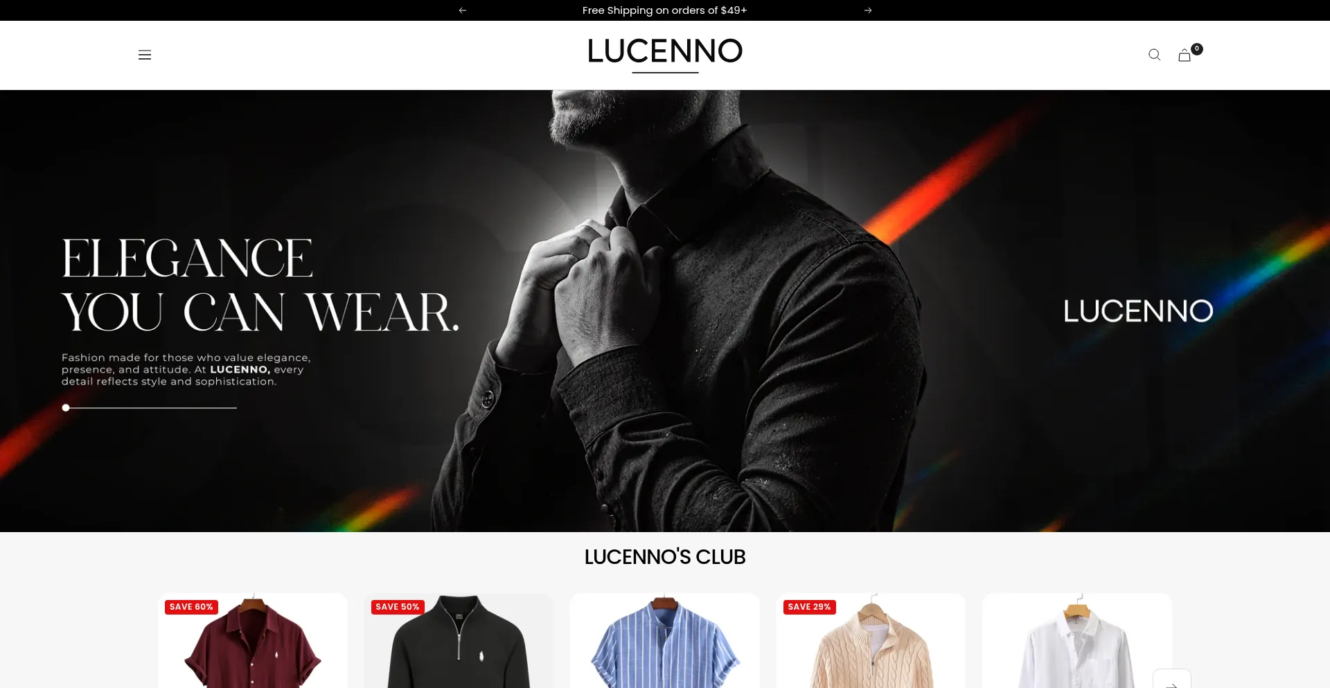 Website screenshot of Lucenno.com
