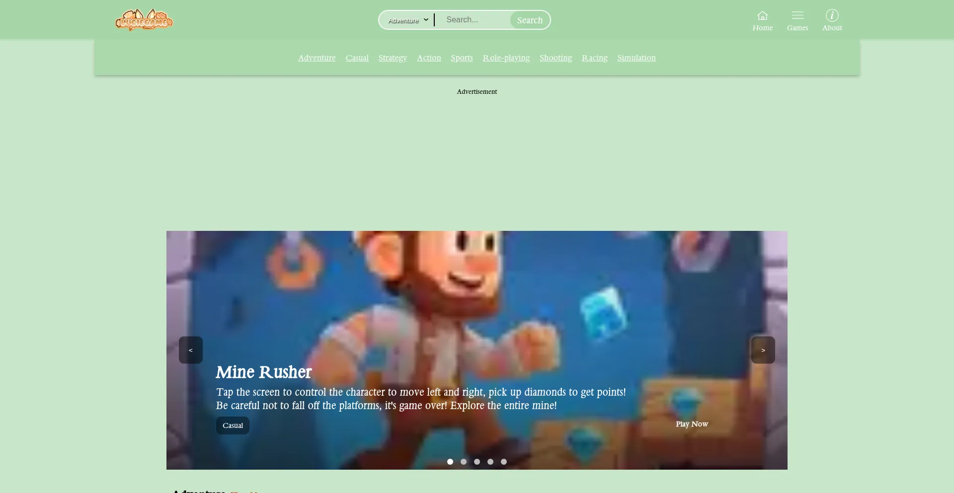 Website screenshot of Luciegame.com