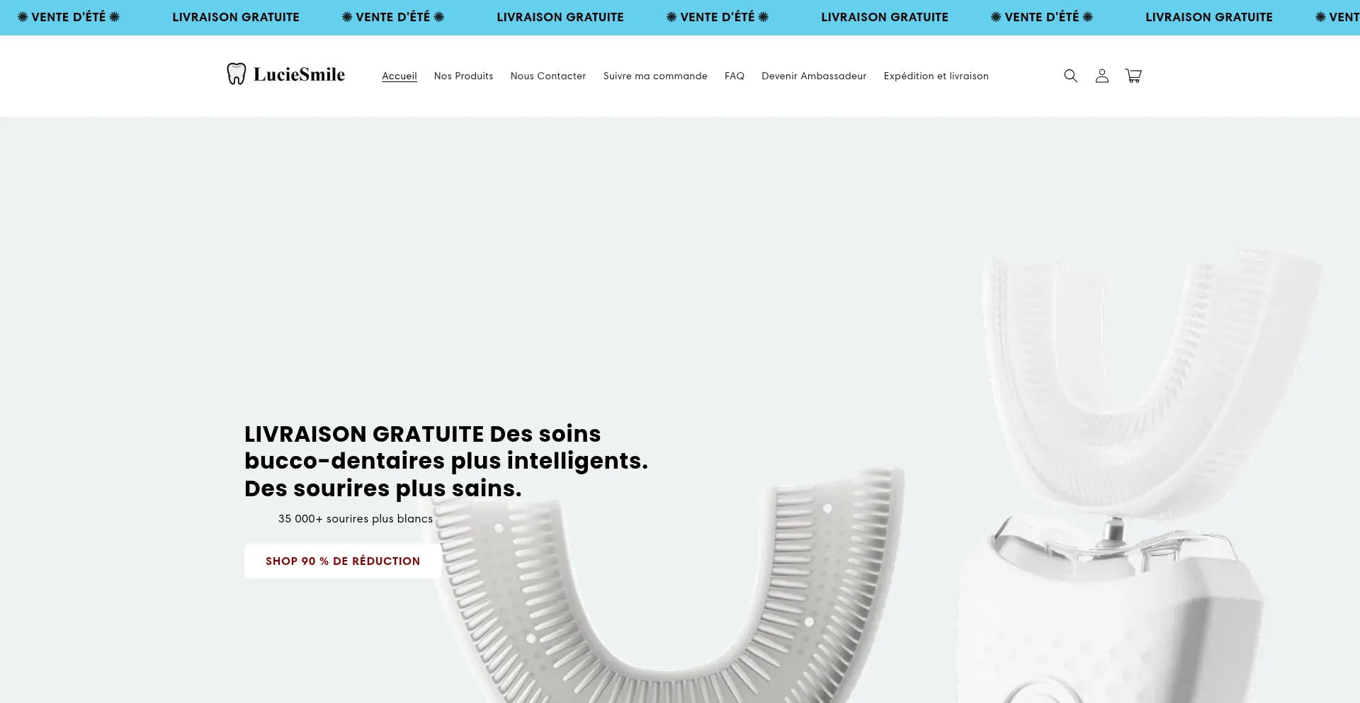 Website screenshot of Luciesmile.shop