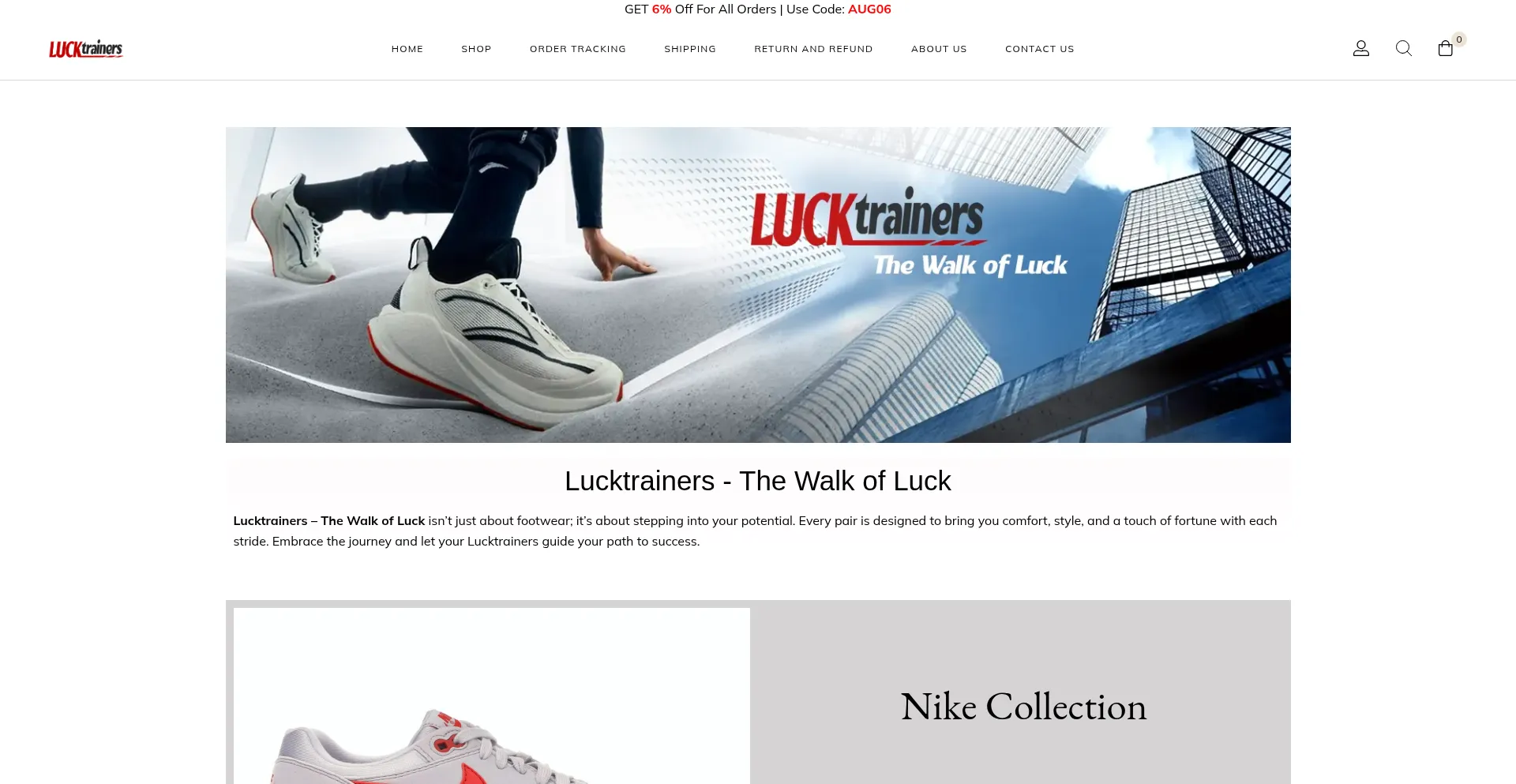 Website screenshot of Lucktrainers.com