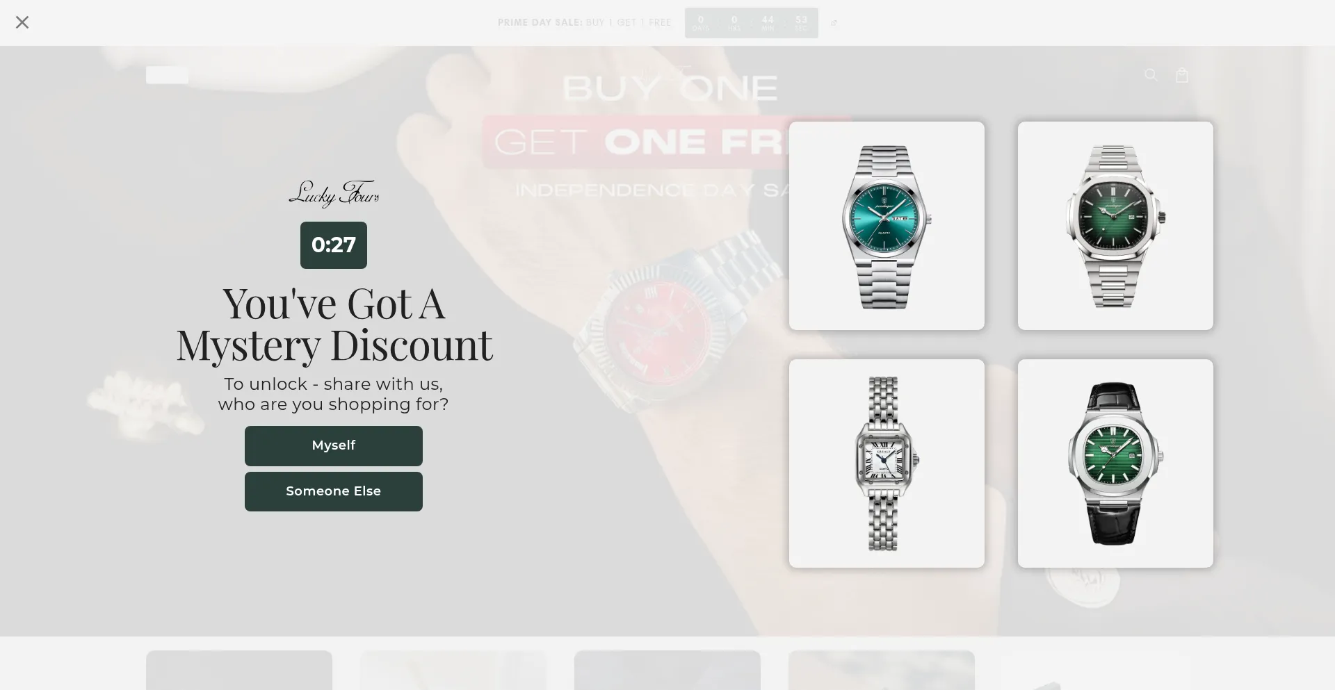 Website screenshot of Luckyfours.com