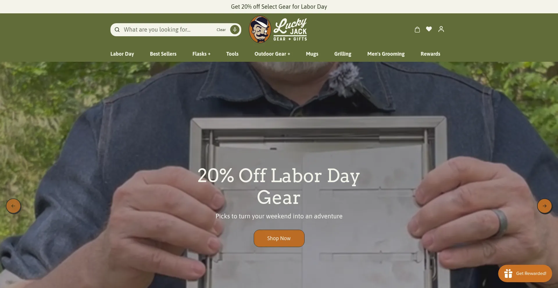 Website screenshot of Luckyjackgear.com