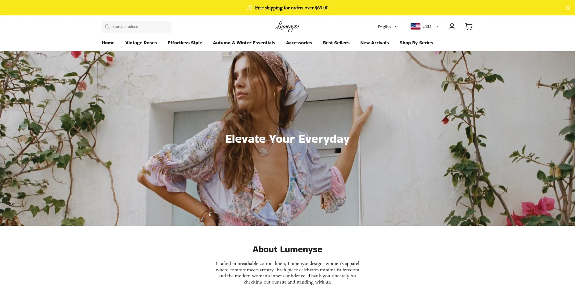Website screenshot of Lumenyse.com