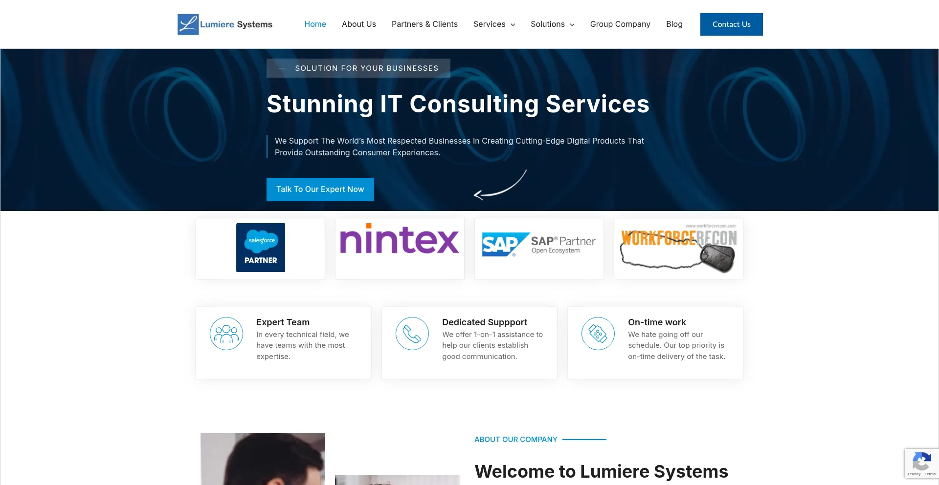 Website screenshot of Lumieresystems.com