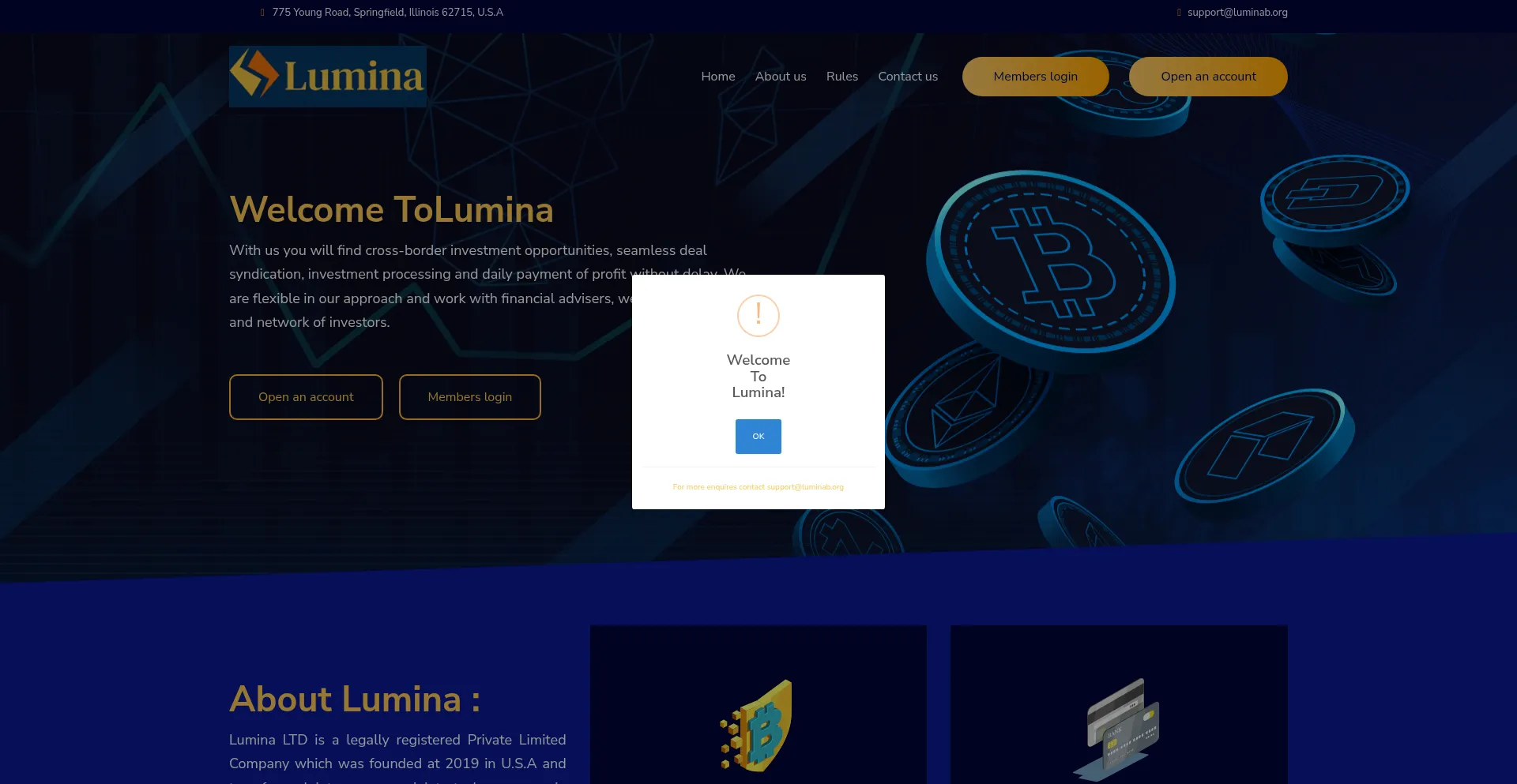 Website screenshot of Luminab.org