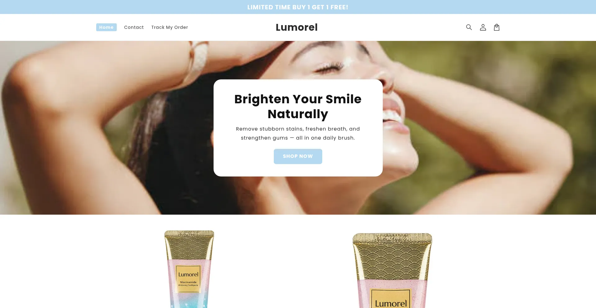 Website screenshot of Lumorel.com