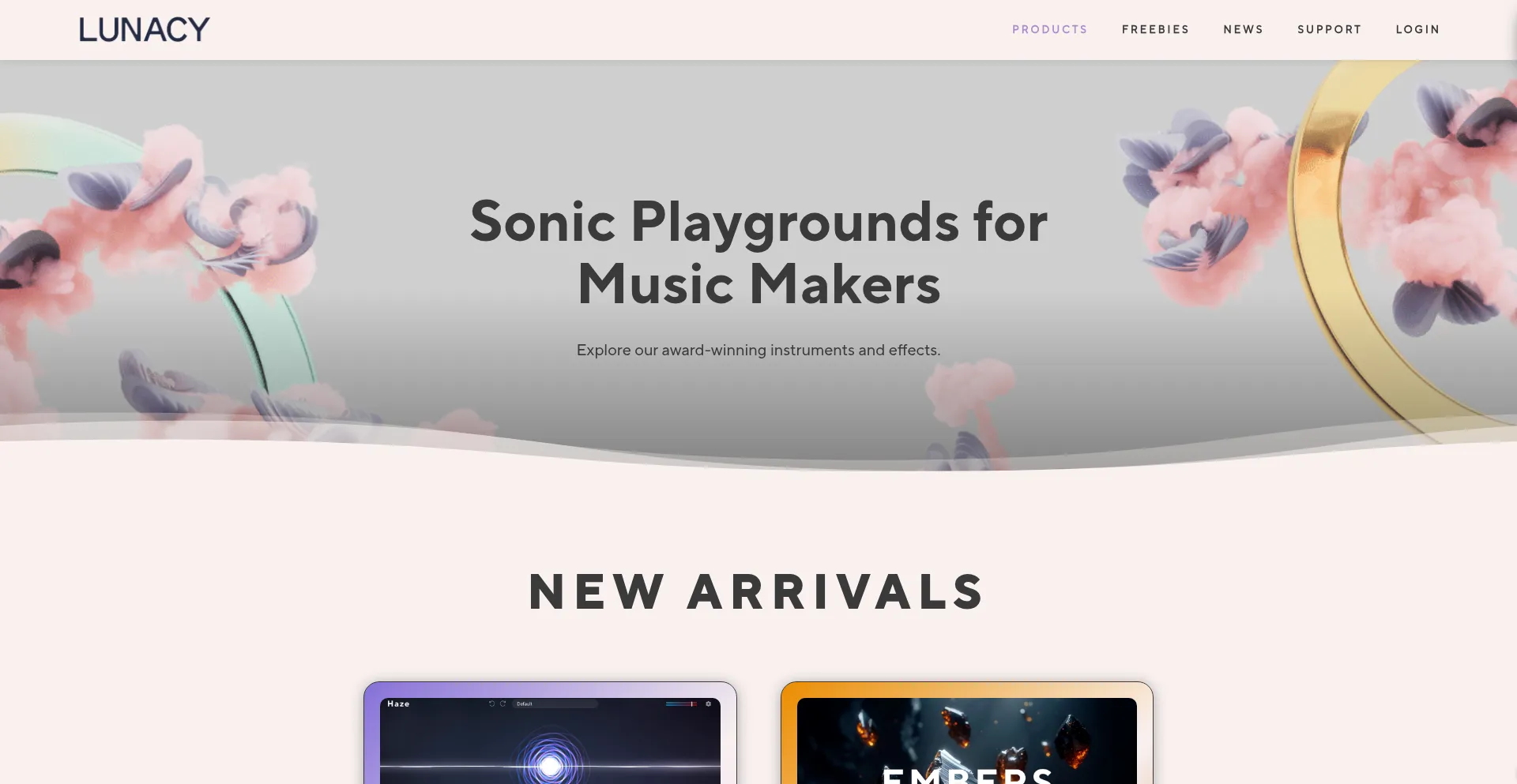 Website screenshot of Lunacy.audio