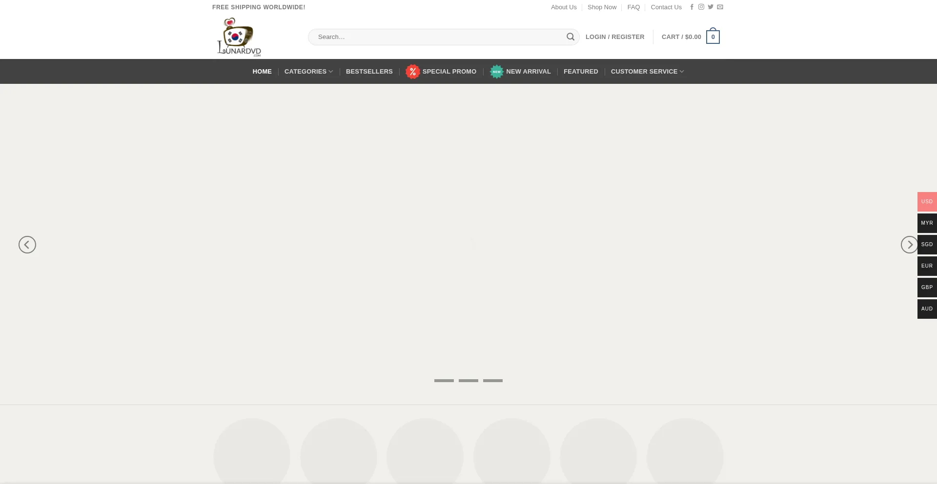 Website screenshot of Lunardvd.com