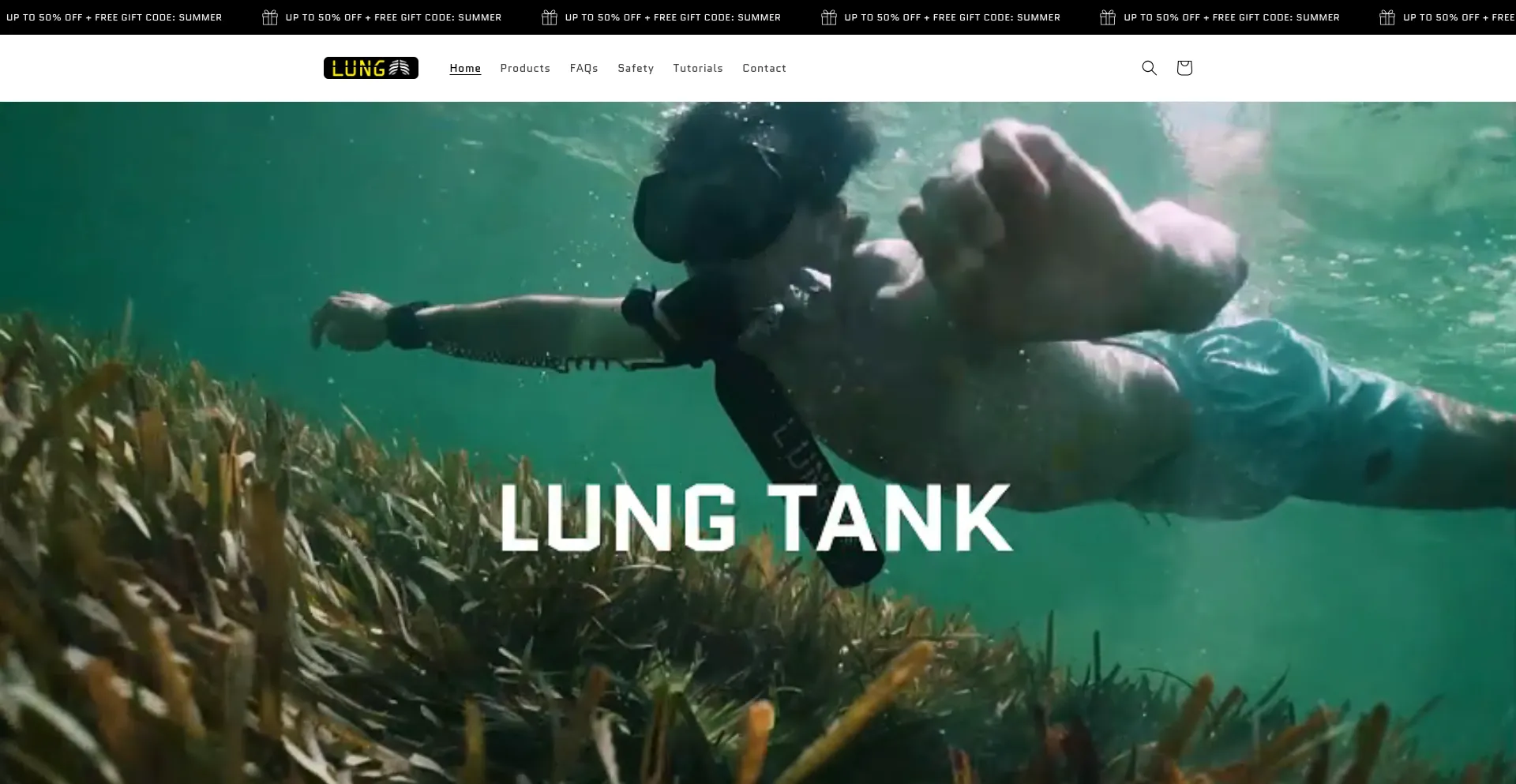 Website screenshot of Lungtank.com