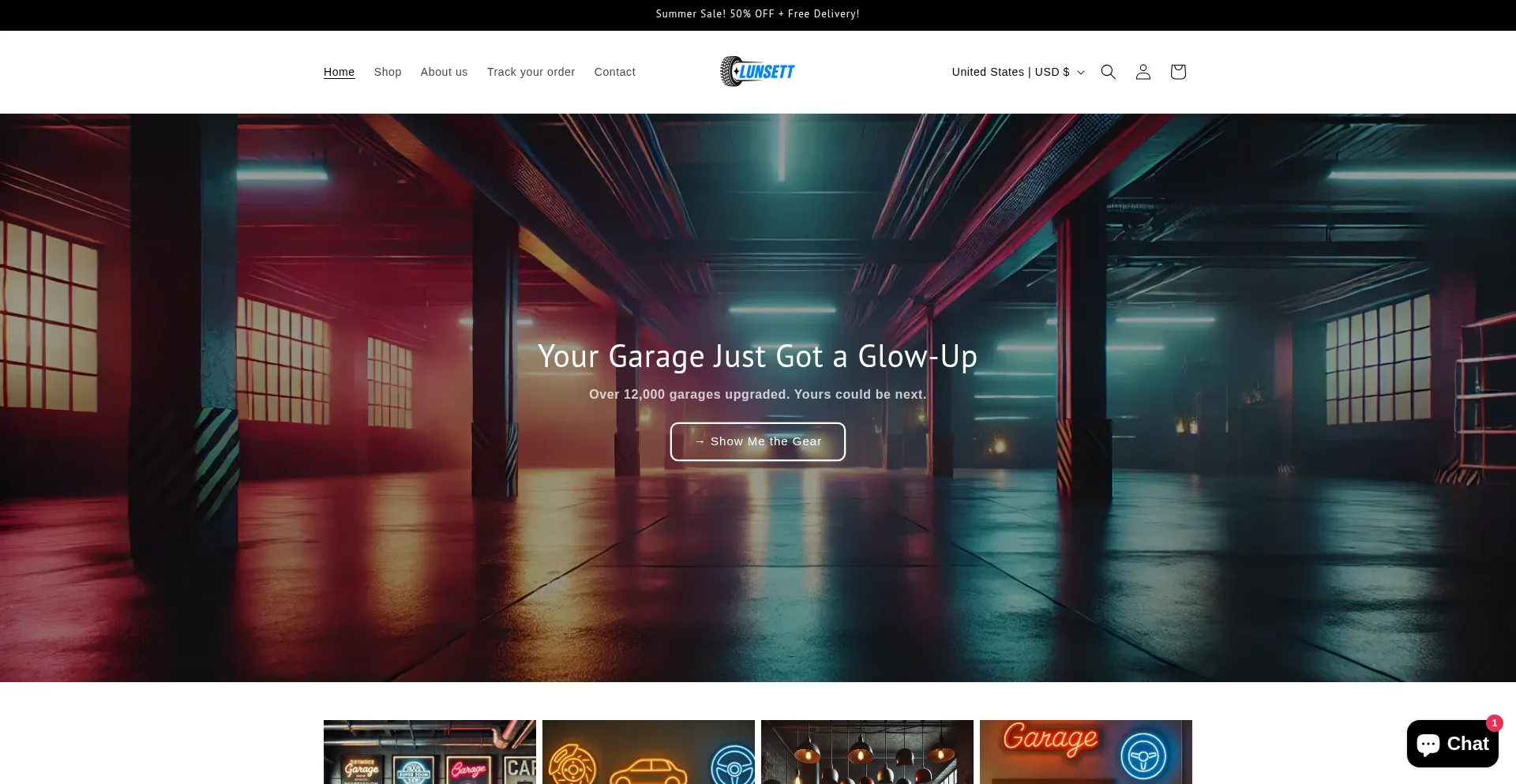 Website screenshot of Lunsett.com