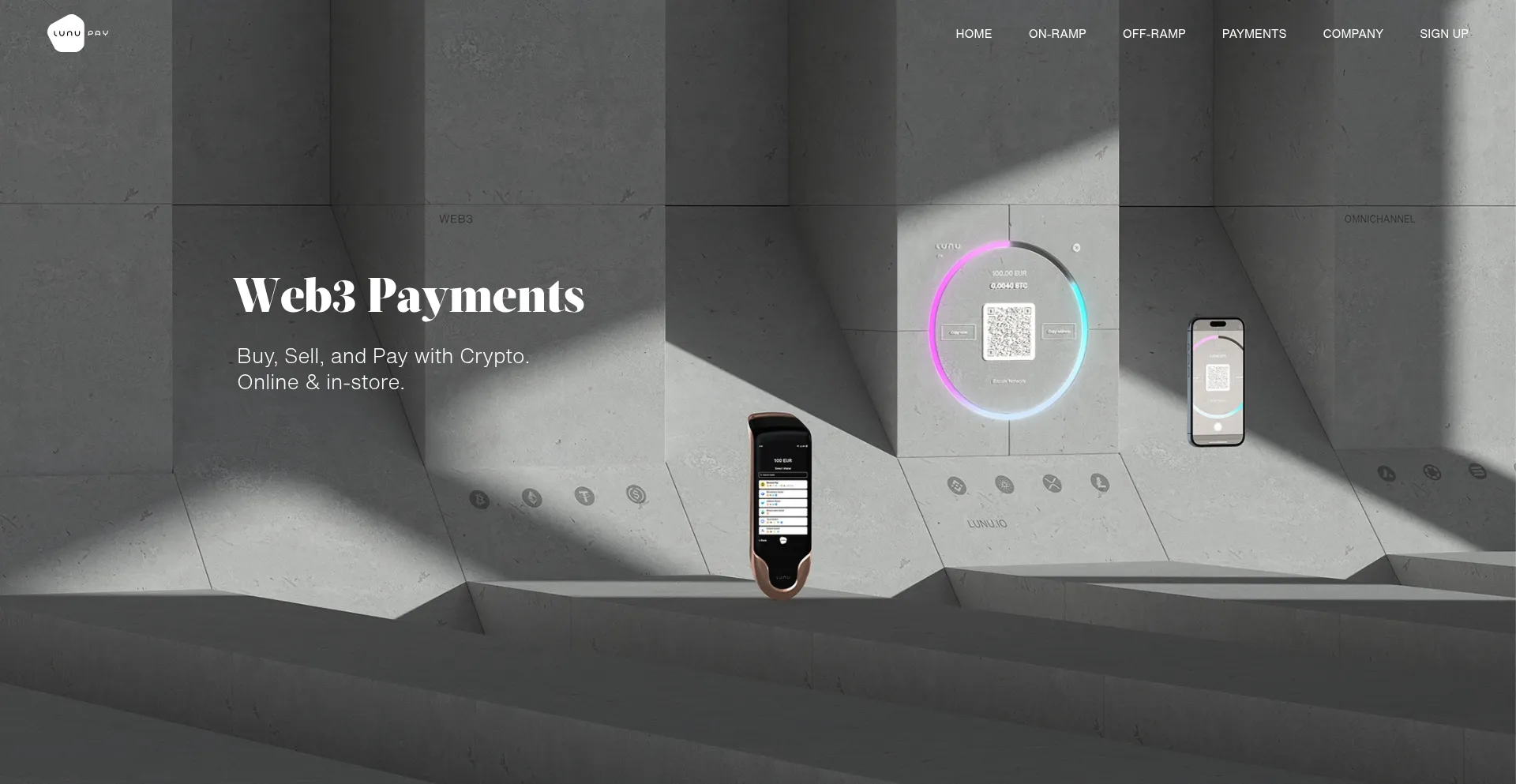 Website screenshot of Lunu.io