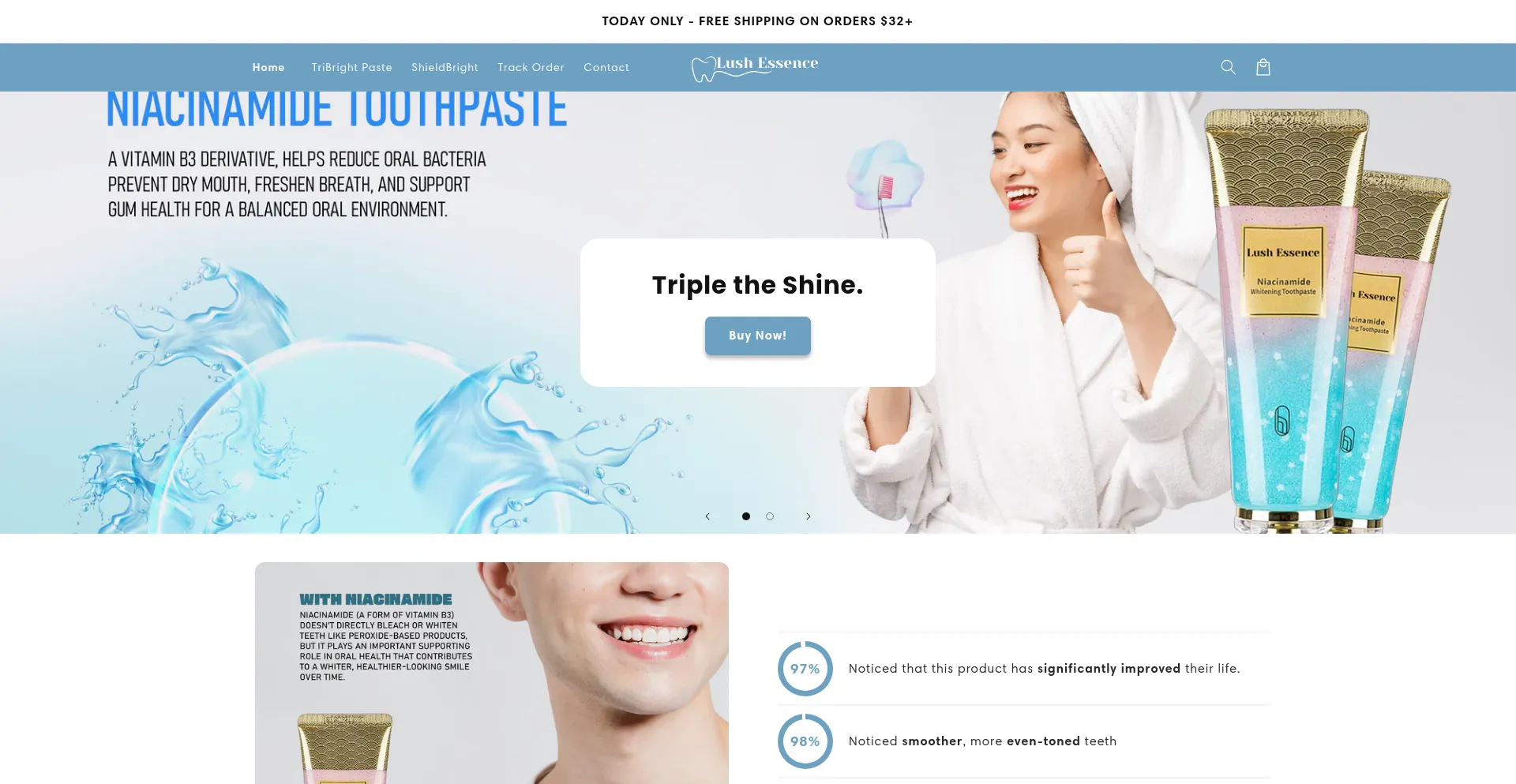 Website screenshot of Lushessence.store