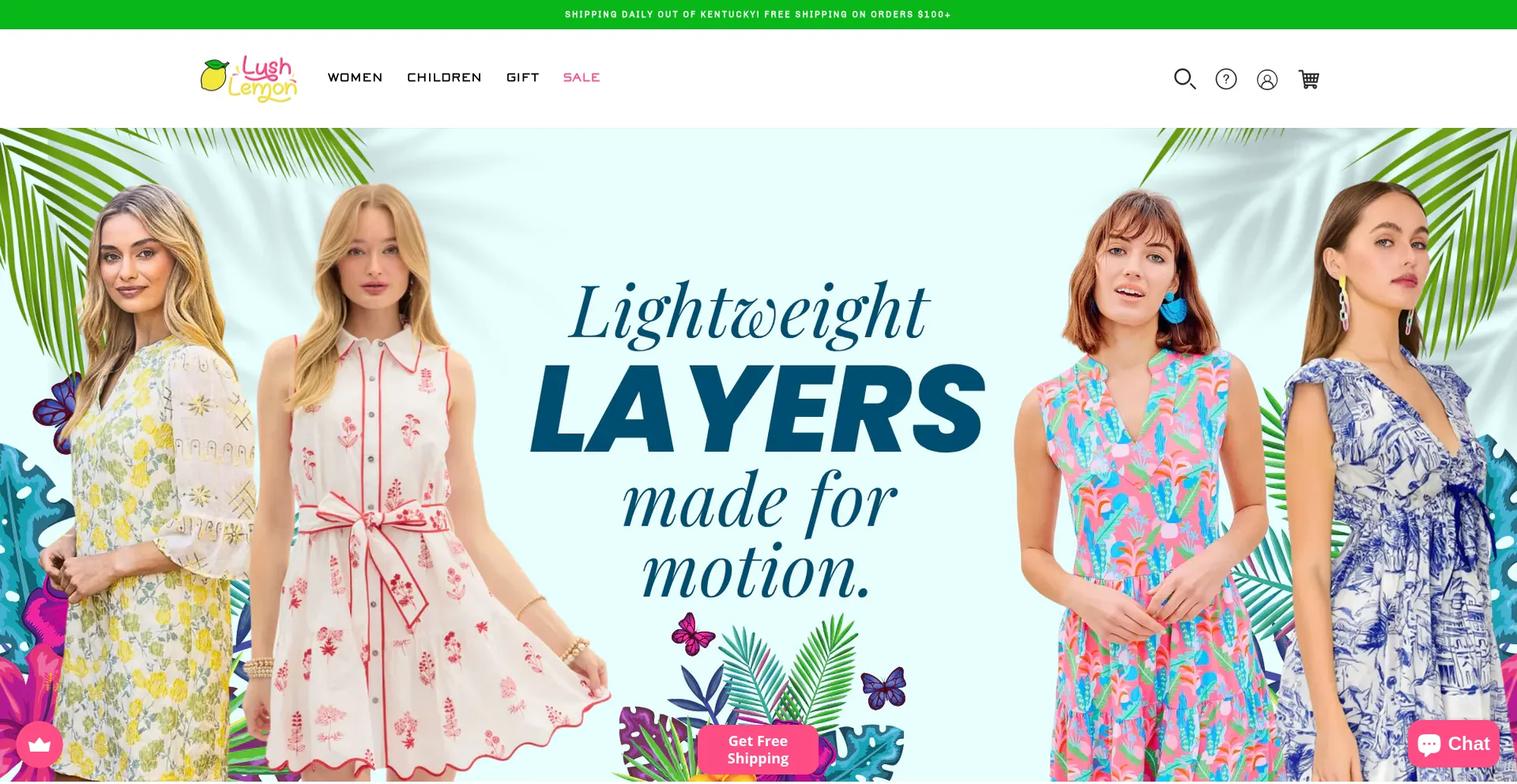Website screenshot of Lushlemon.com