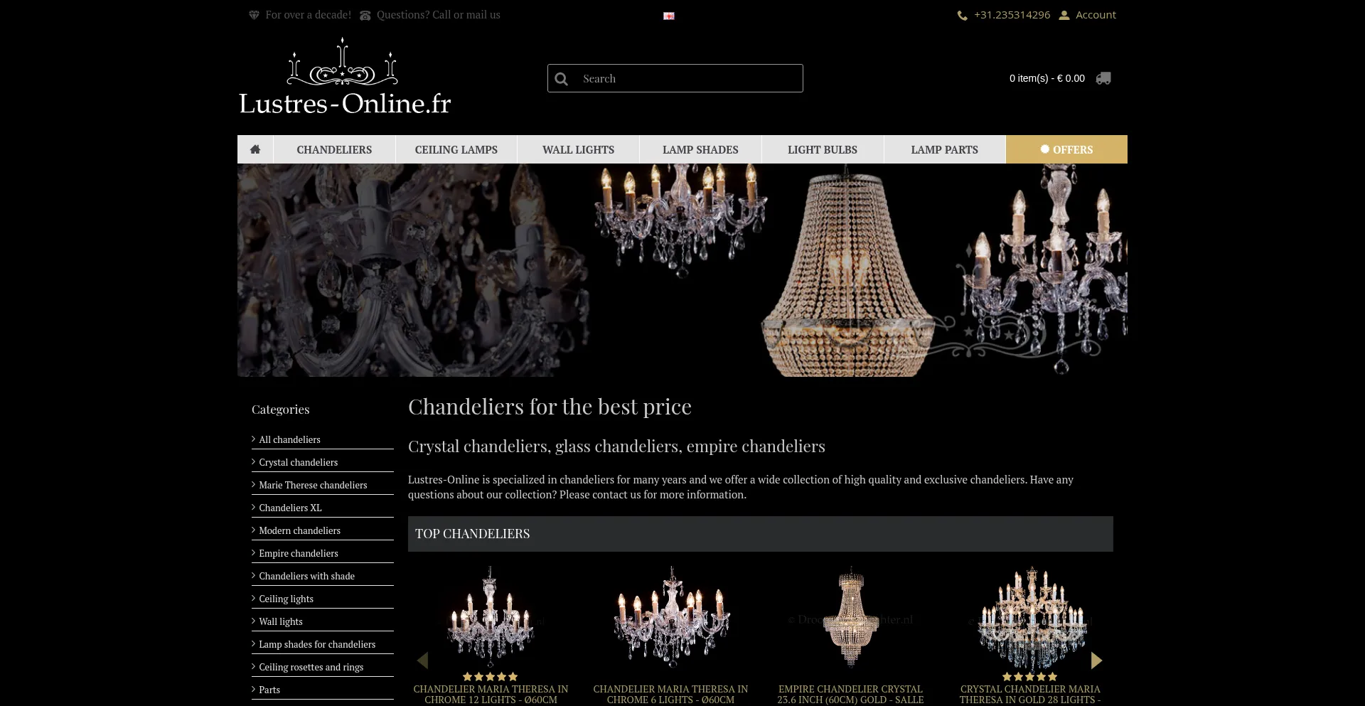 Website screenshot of Lustre-online.fr