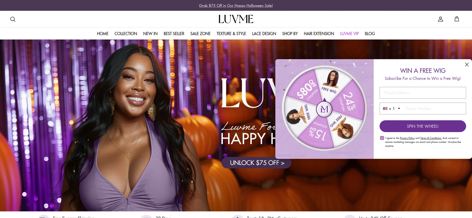 Website screenshot of Luvmehair.com