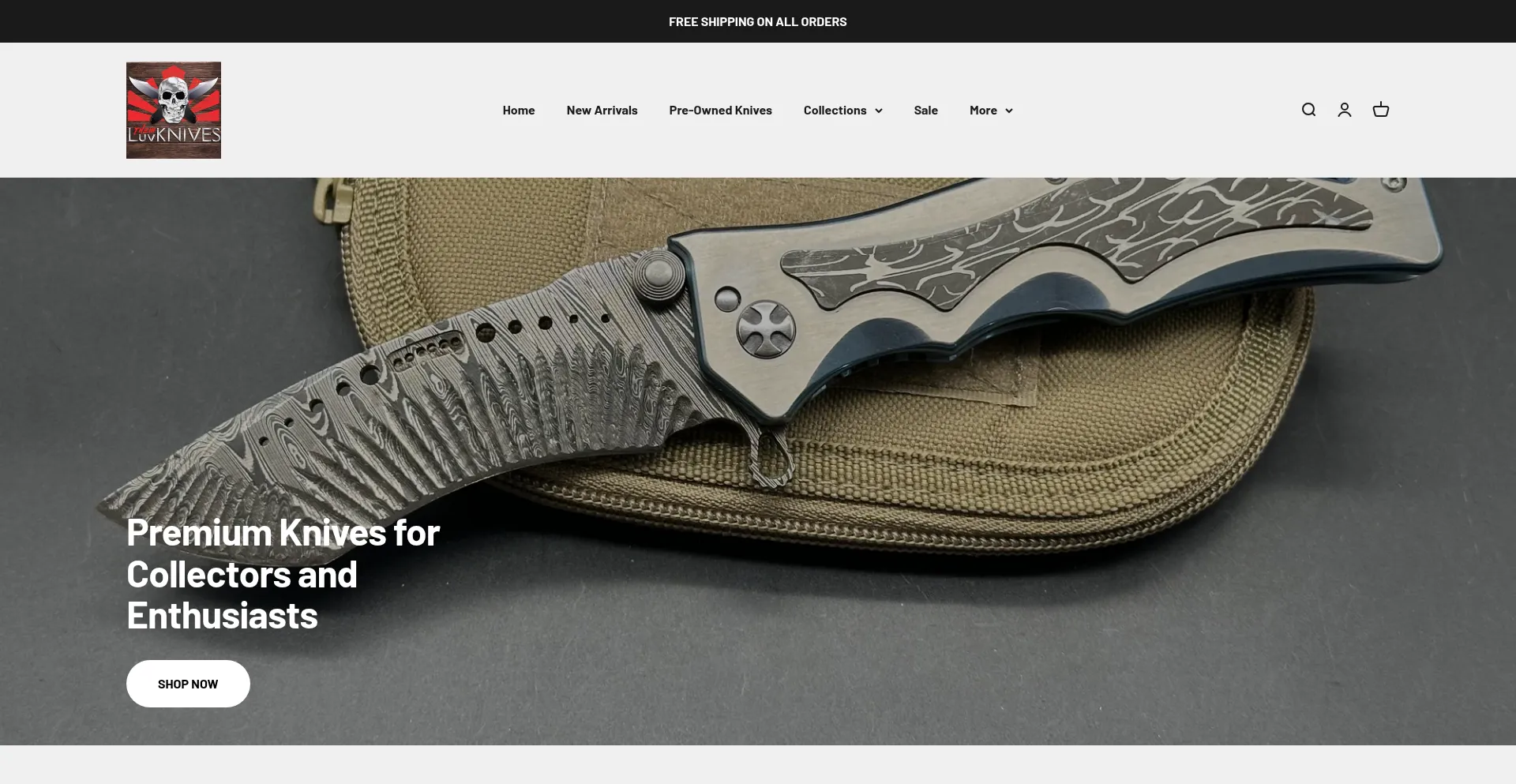 Website screenshot of Luvthemknives.com