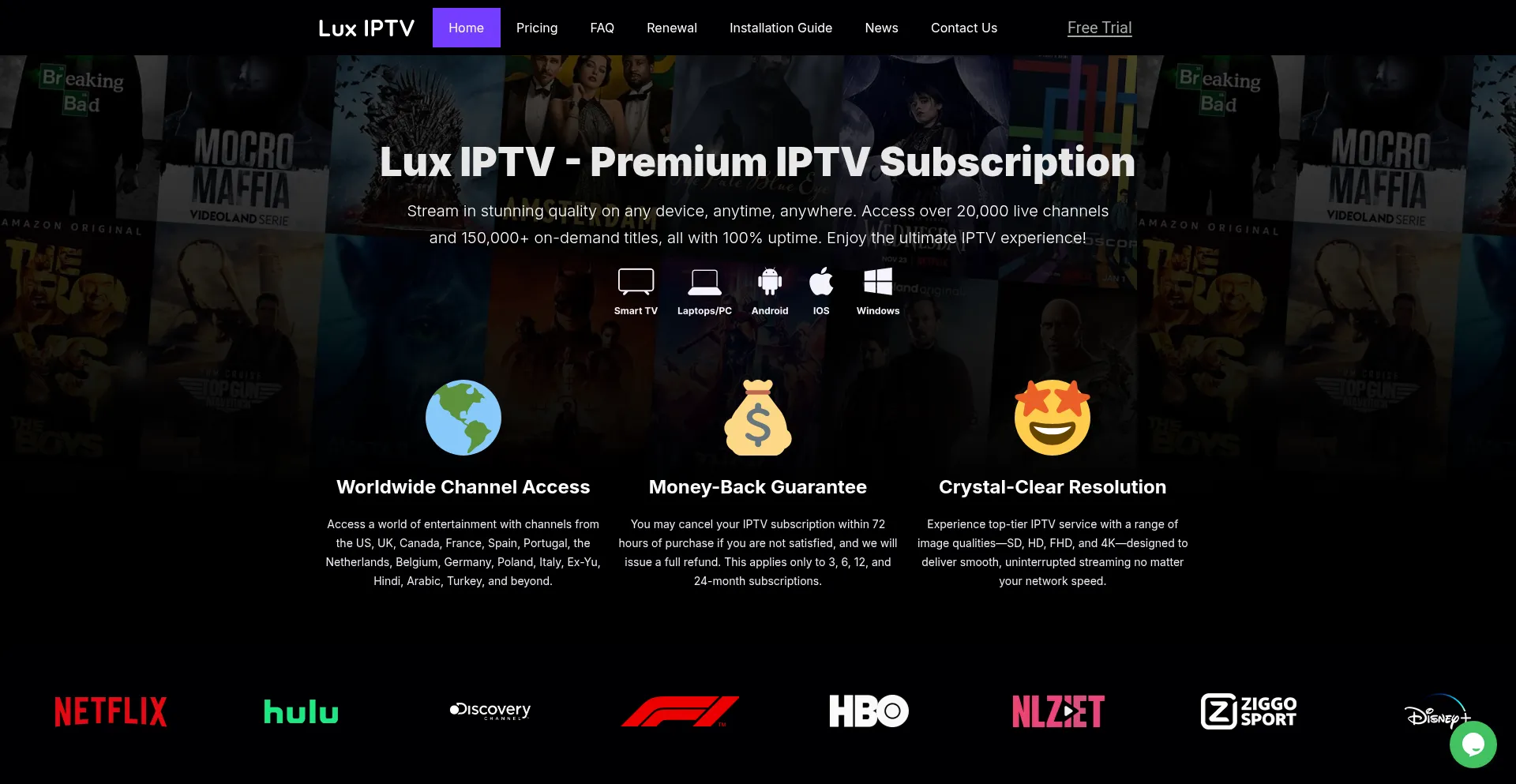 Website screenshot of Lux-iptv.shop